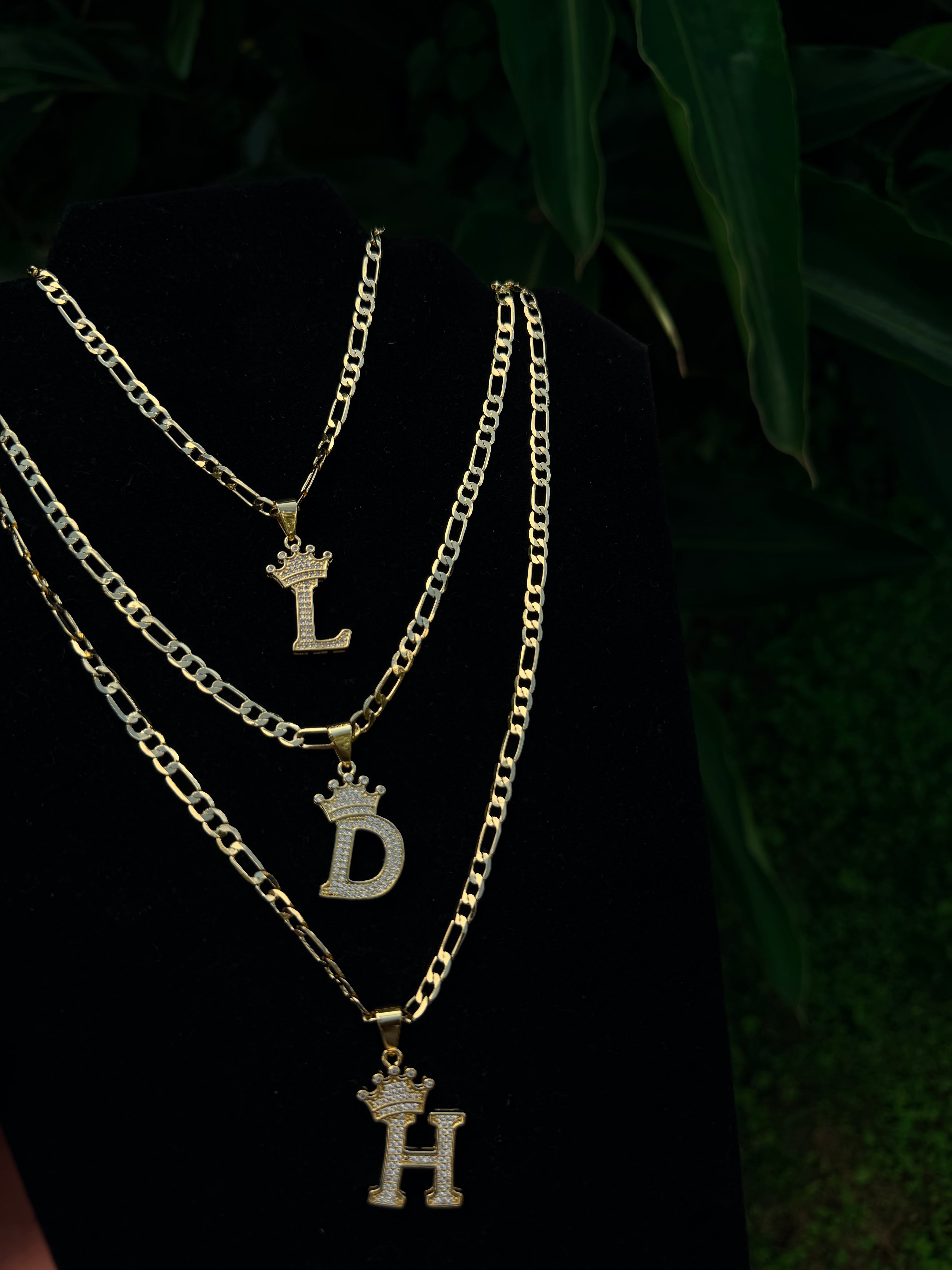 14k Gold Filled Figaro With Initial Pendant