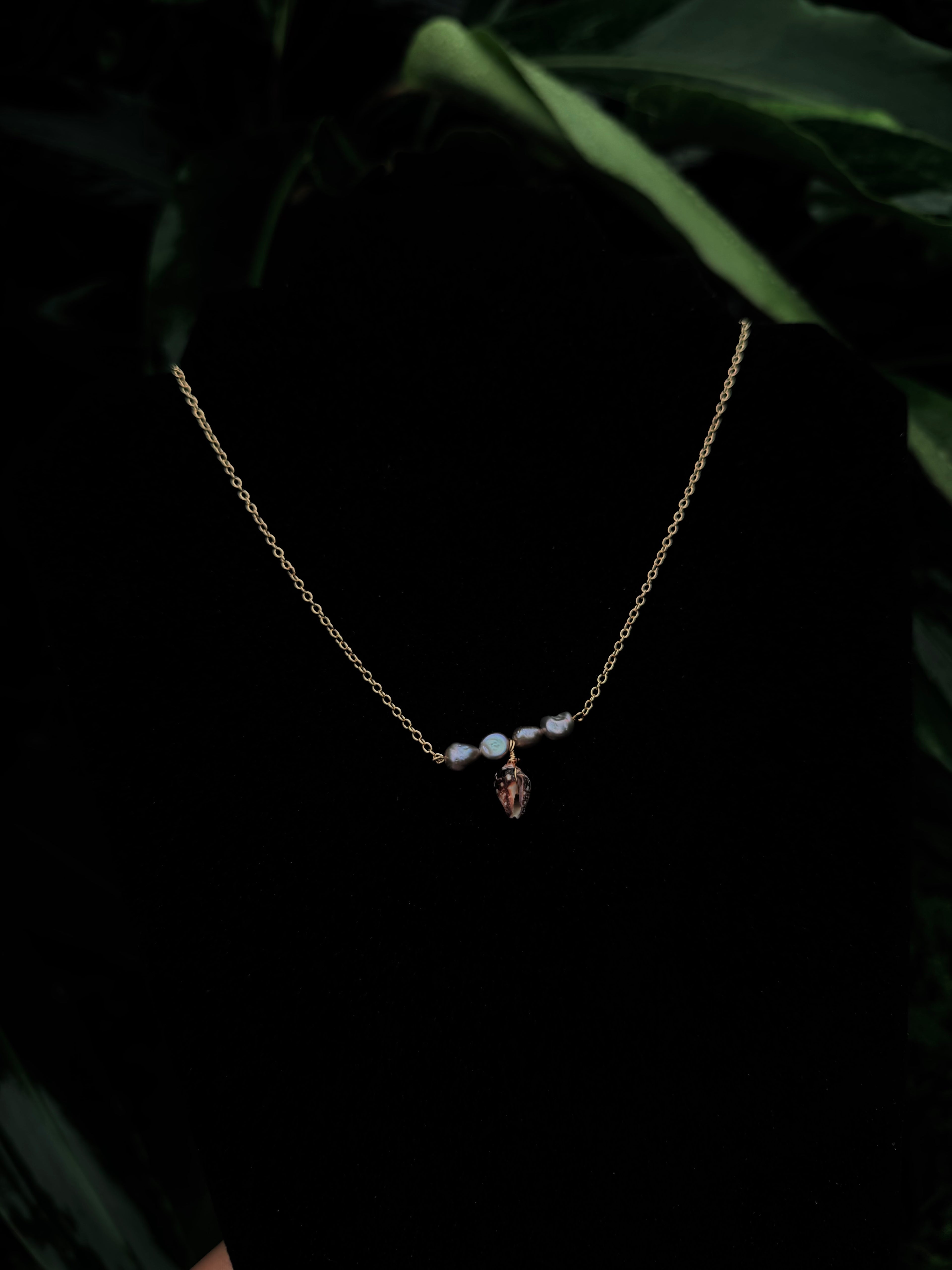 14k gold filled Pearl Shell Chain