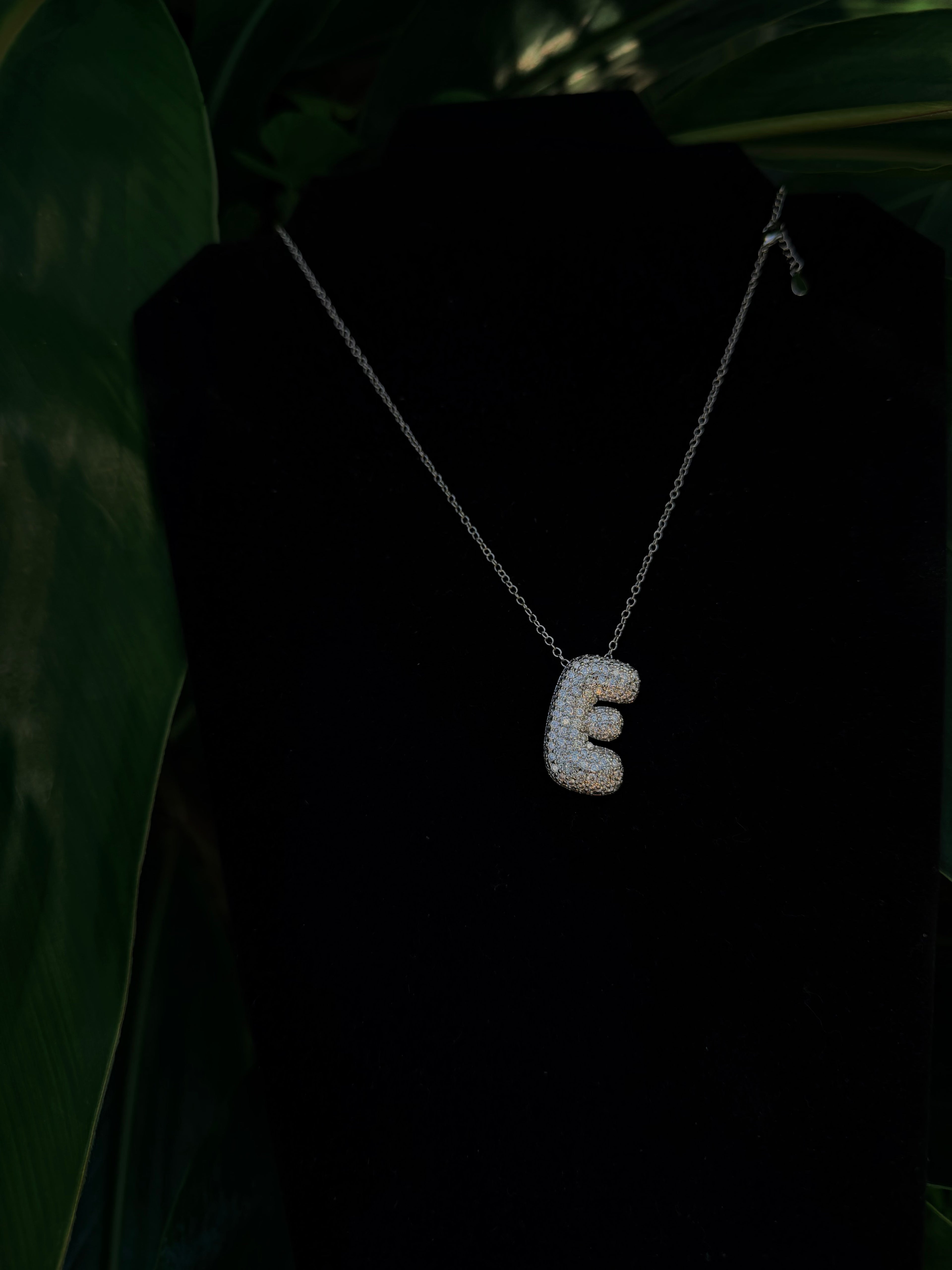 Iced out letter “E” Moissanite Necklace
