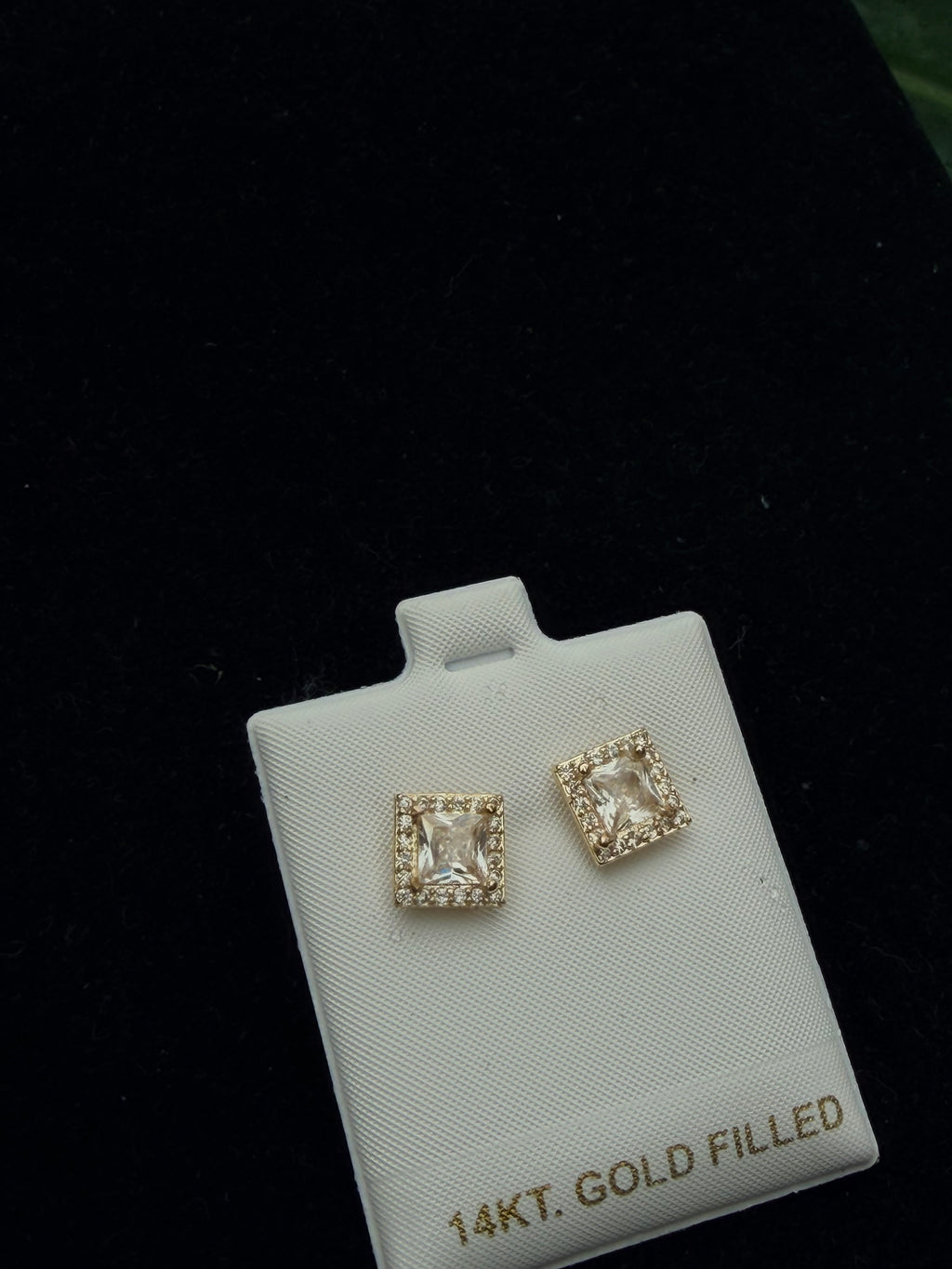 14K Gold Filled Square Cubic Zirconia Earrings – Tarnish Resistant, Water Resistant, Hypoallergenic