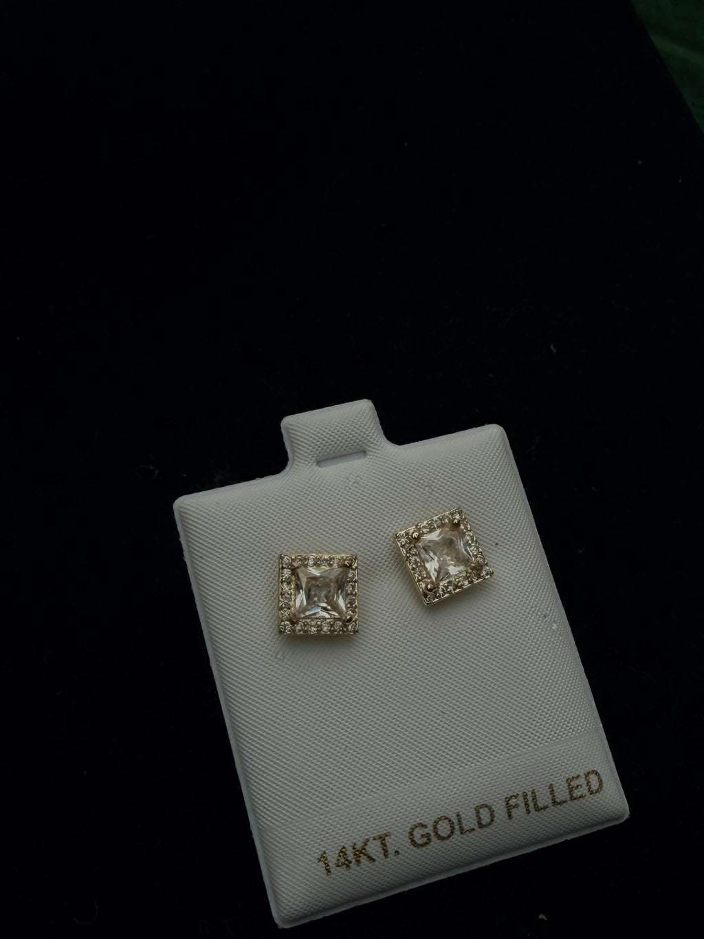 14K Gold Filled Square Cubic Zirconia Earrings – Tarnish Resistant, Water Resistant, Hypoallergenic