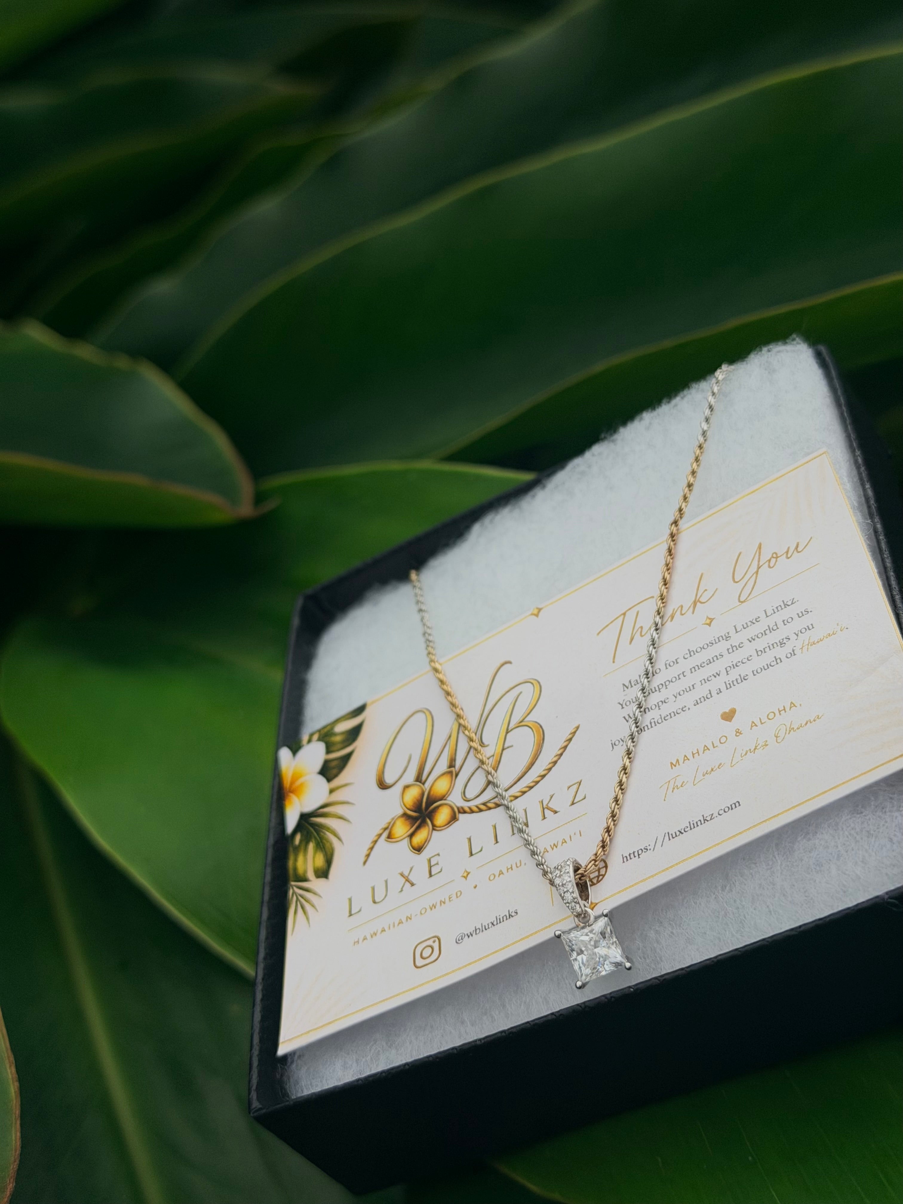 Tricolor Moissanite Luxury Link Necklace in 925 Sterling Silver with 1.20 Carat Moissanite