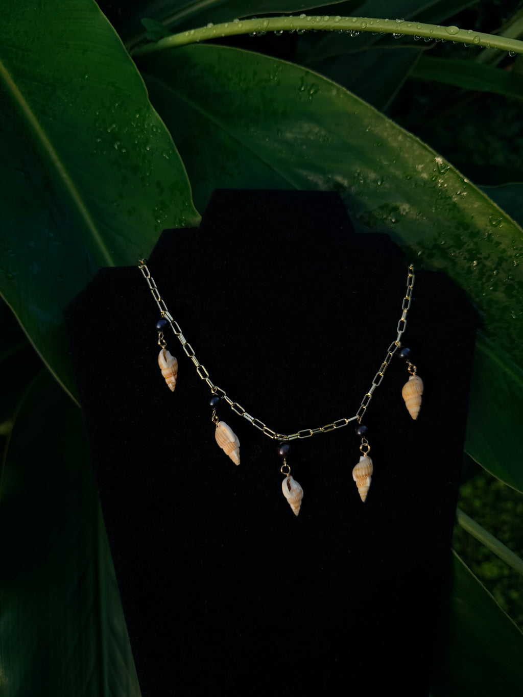 Paperclip Pearl Shell Necklace - 14k Gold Filled