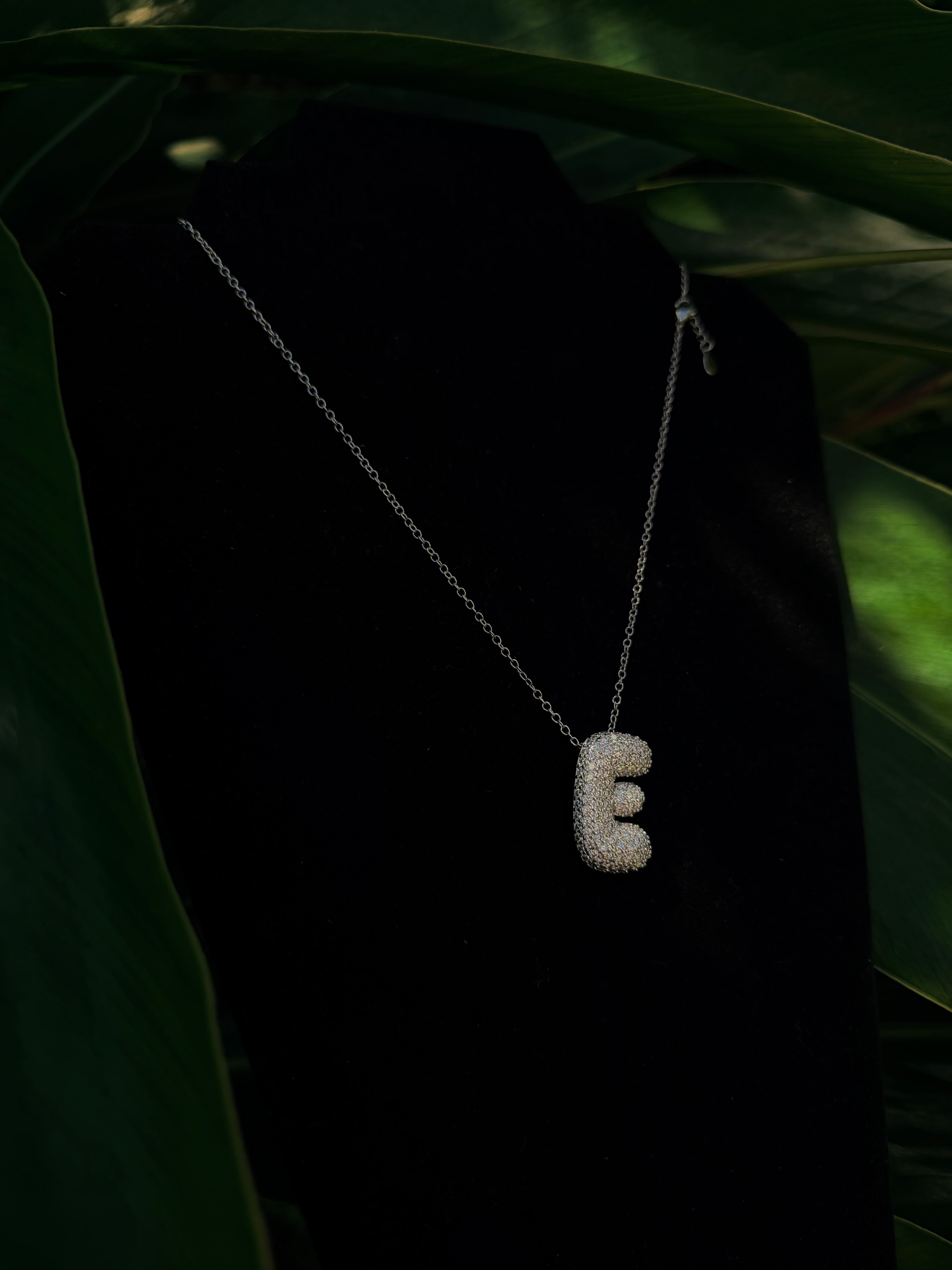 Iced out letter “E” Moissanite Necklace