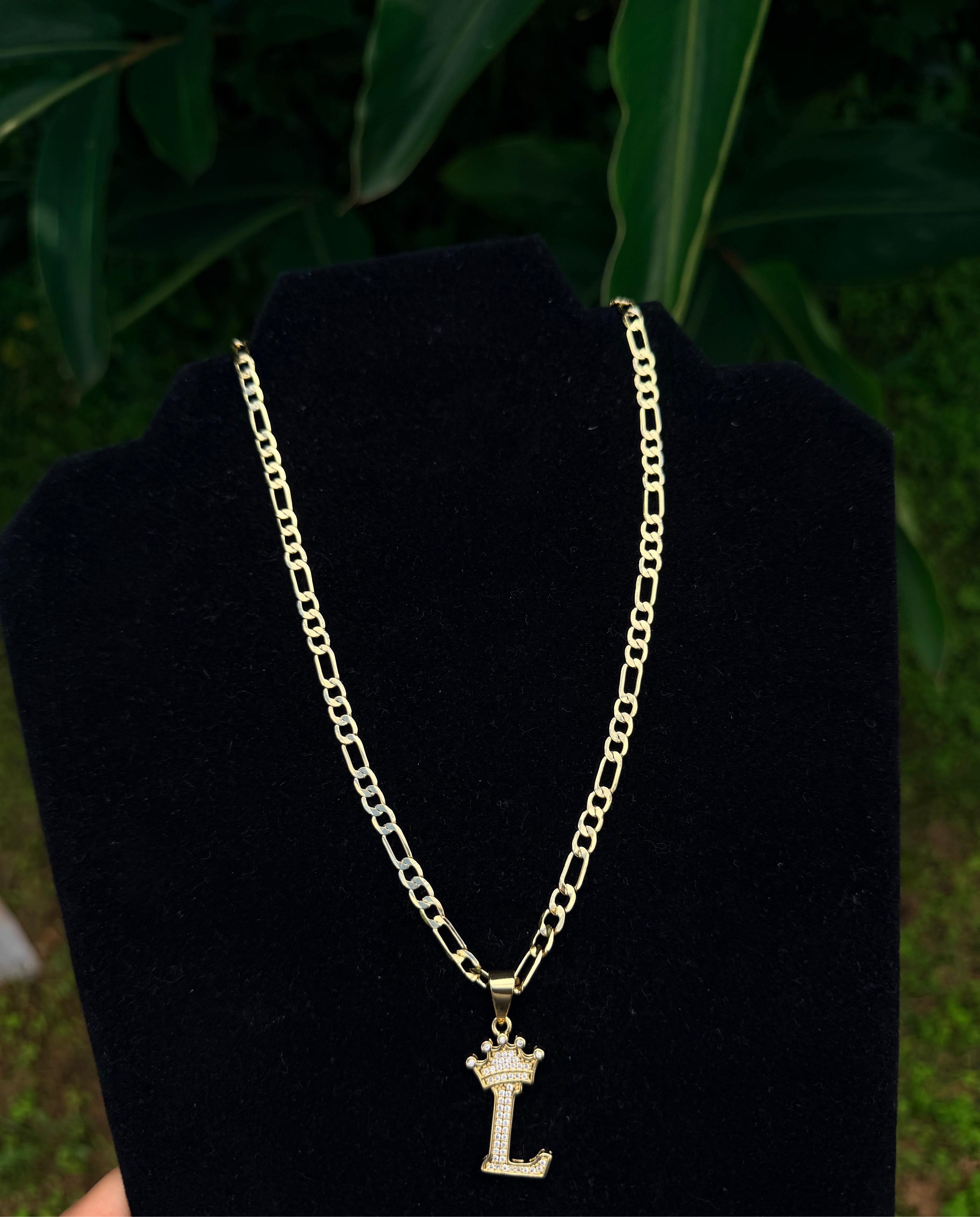 14k Gold Filled Figaro With Initial Pendant