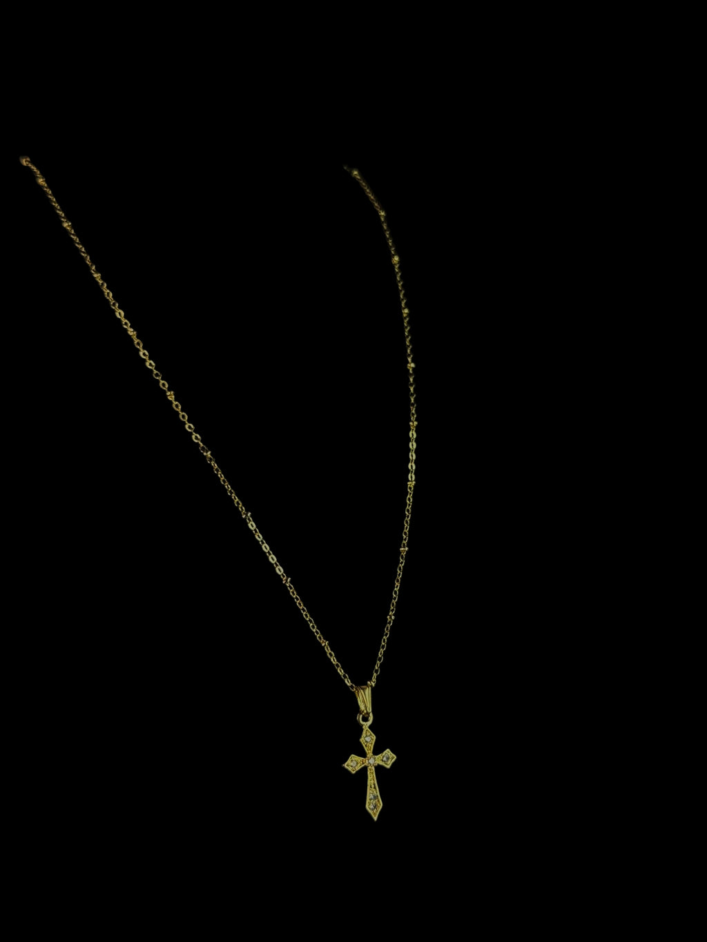 Highly Favored Beaded Cable Link Necklace – 14k Gold Filled Cross Pendant with Tarnish-Resistant Finish