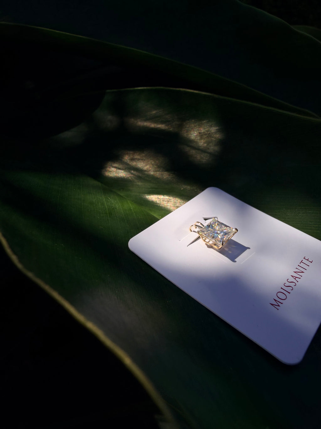 Genuine 14k gold Pendant With 2ct Moissanite