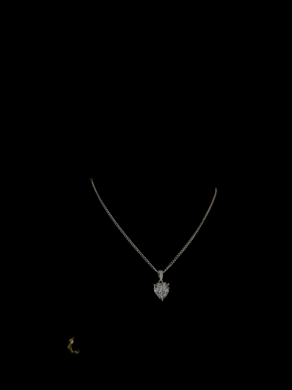 Luxe Classic Heart Moissanite Pendant Necklace in 925 Sterling Silver with 4-Carat 10mm Moissanite Stone on 20-Inch Cuban Link Chain