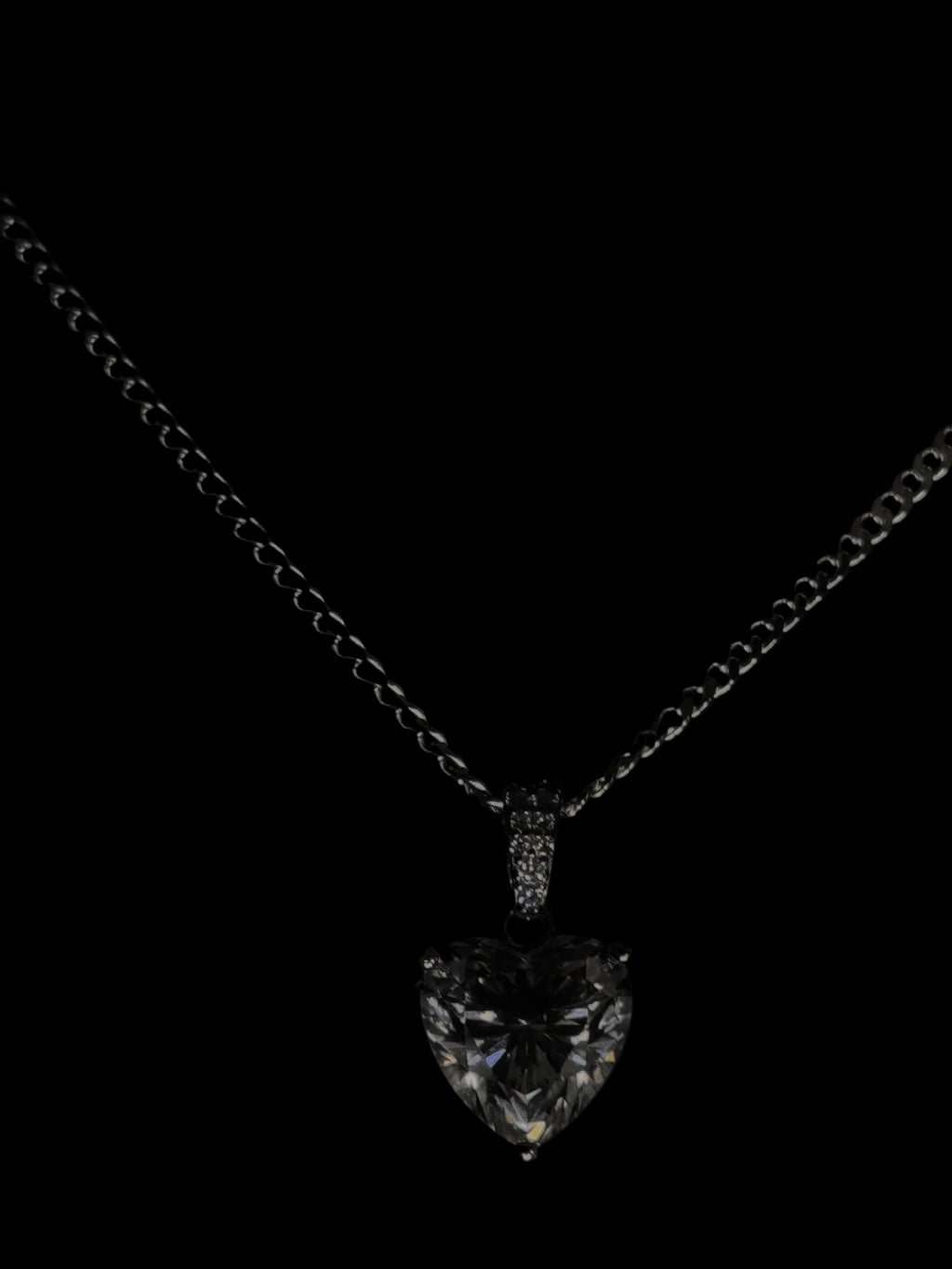 Luxe Classic Heart Moissanite Pendant Necklace in 925 Sterling Silver with 4-Carat 10mm Moissanite Stone on 20-Inch Cuban Link Chain