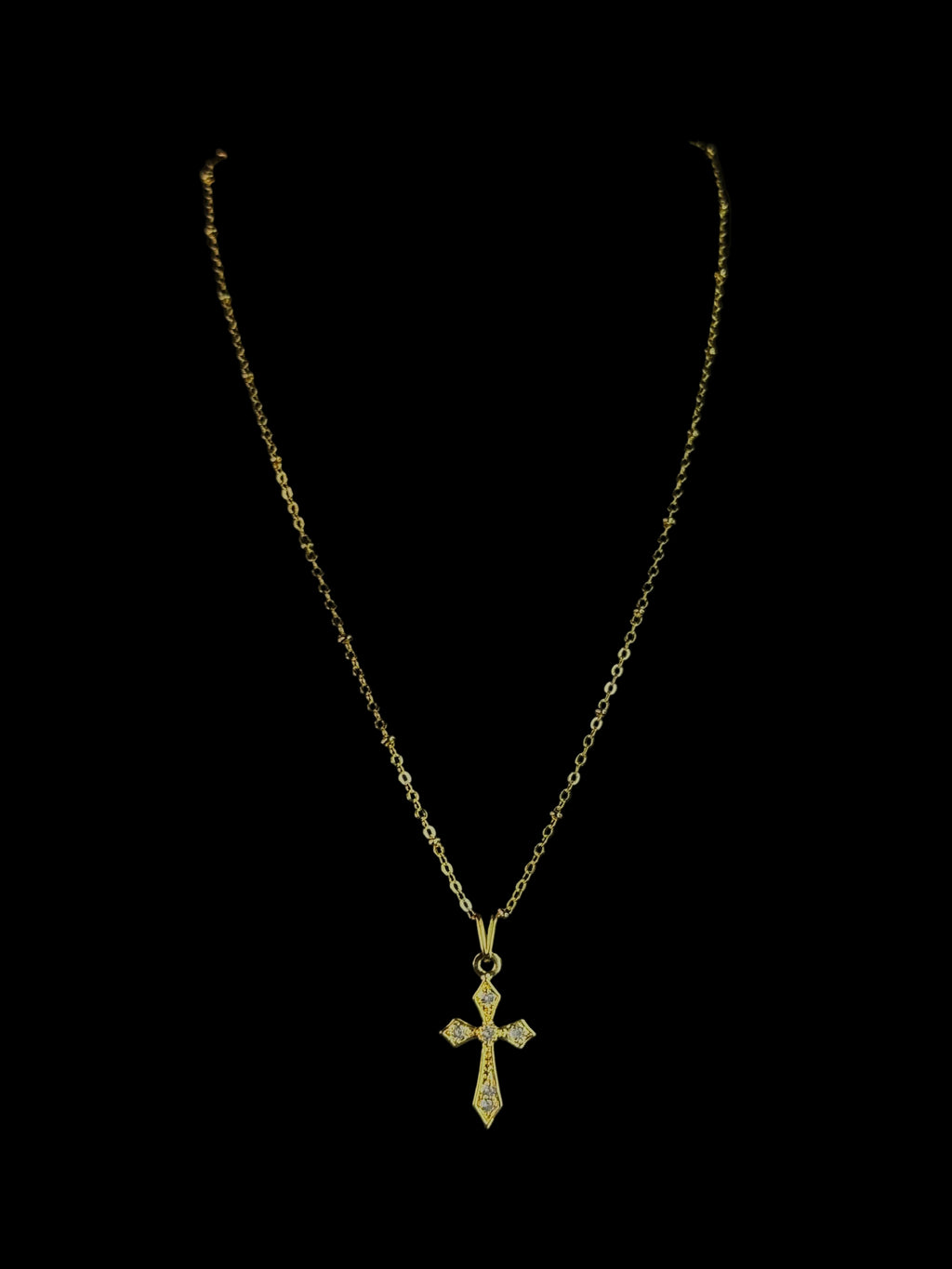 Highly Favored Beaded Cable Link Necklace – 14k Gold Filled Cross Pendant with Tarnish-Resistant Finish