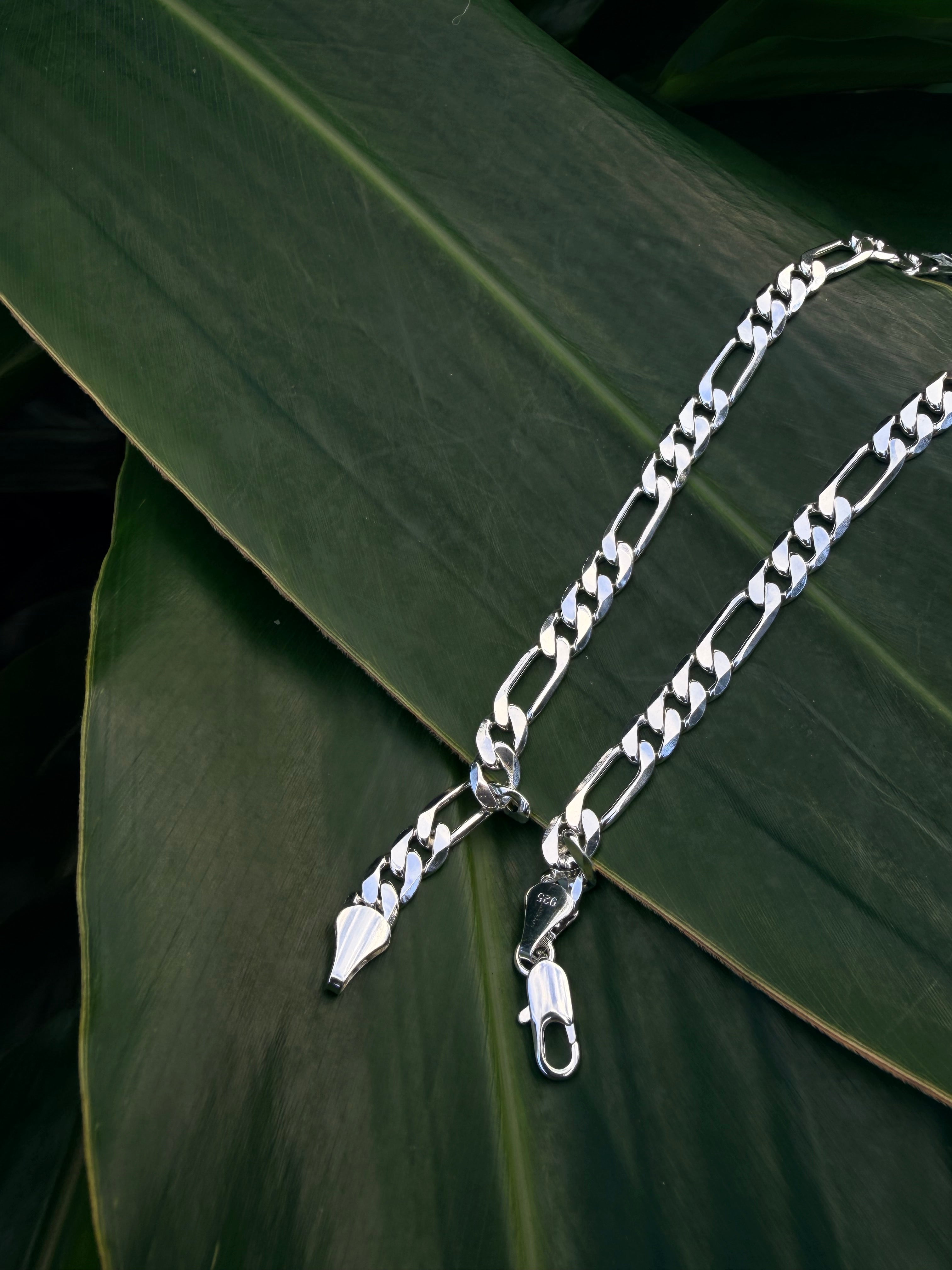 925 sterling silver Figaro Bracelet 8.5”