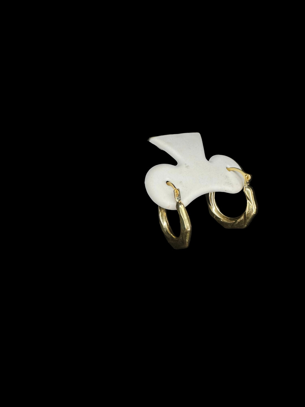 14k Solid Gold Textured Medium Hoop Earrings with Secure Latch Clasp