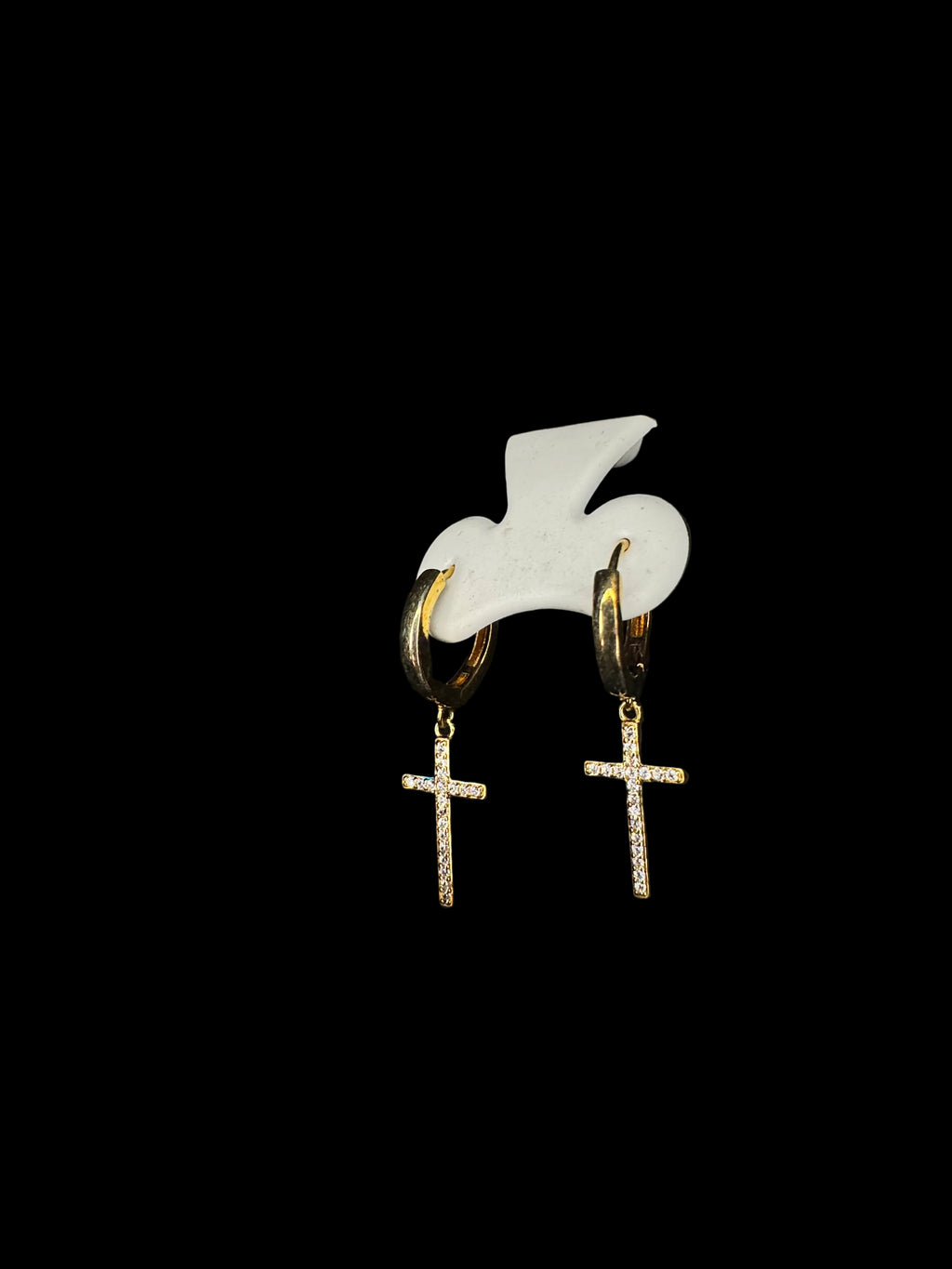 14k Gold Filled Hoops With Cross