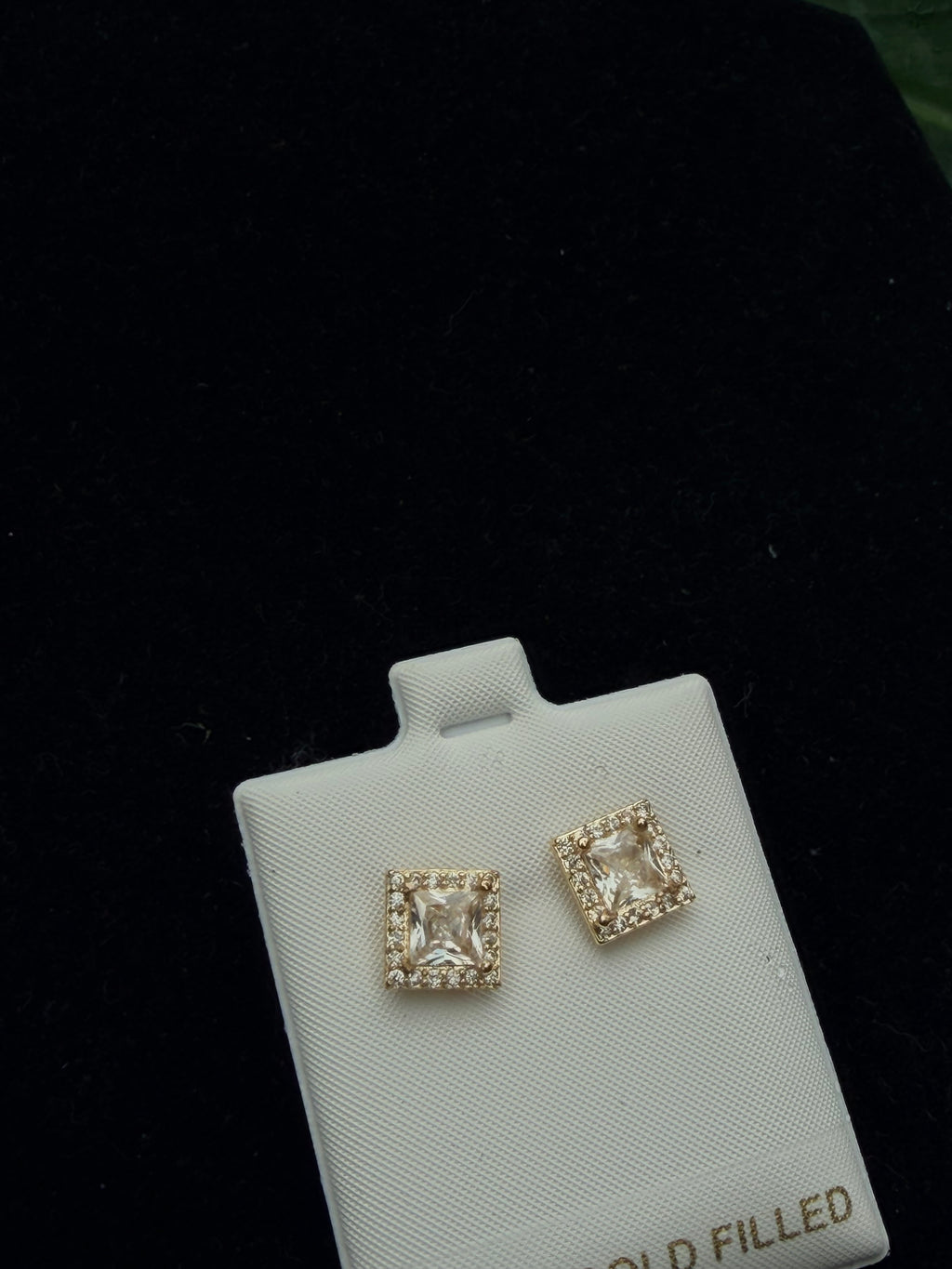 14K Gold Filled Square Cubic Zirconia Earrings – Tarnish Resistant, Water Resistant, Hypoallergenic