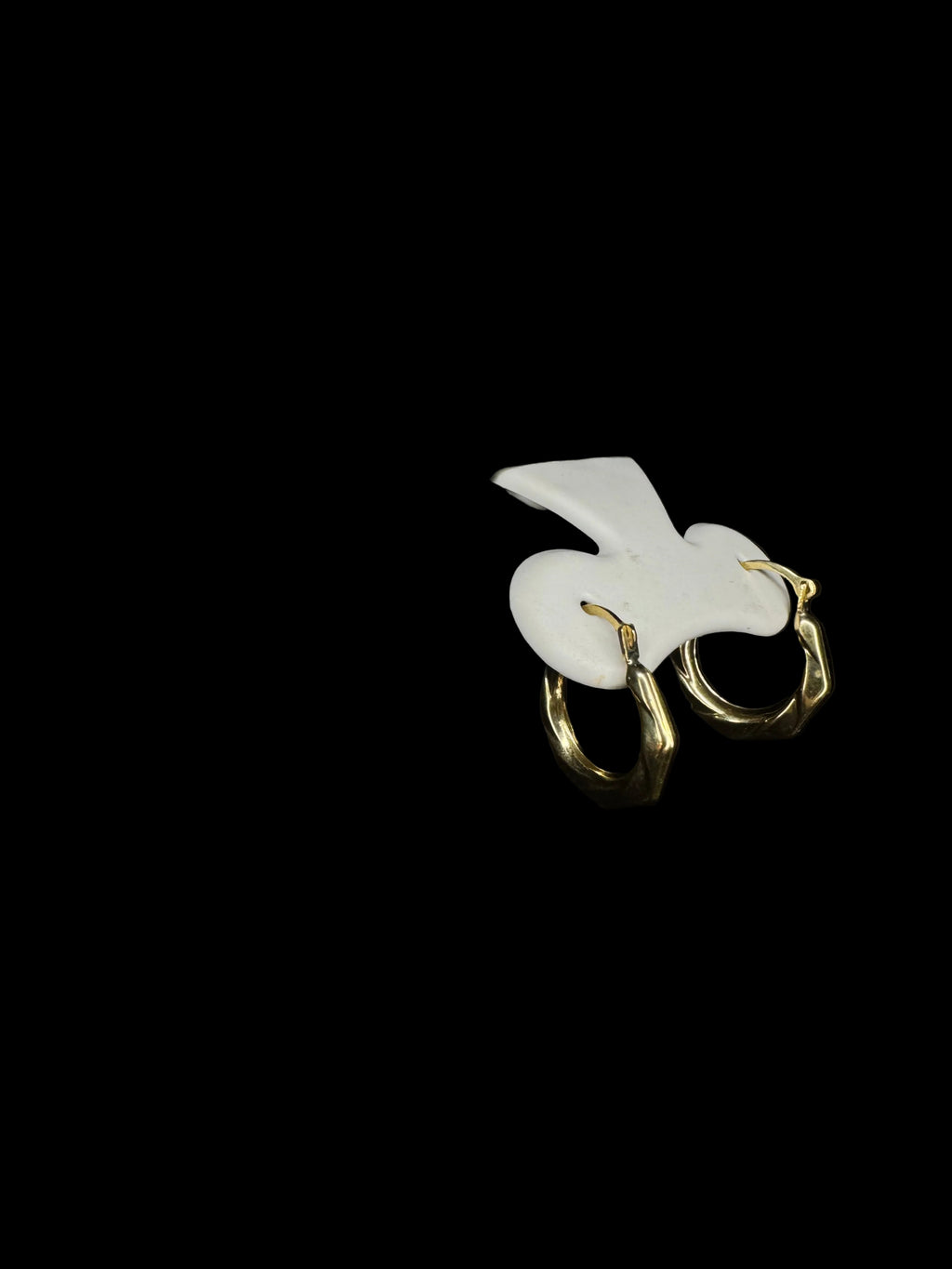 14k Solid Gold Textured Medium Hoop Earrings with Secure Latch Clasp