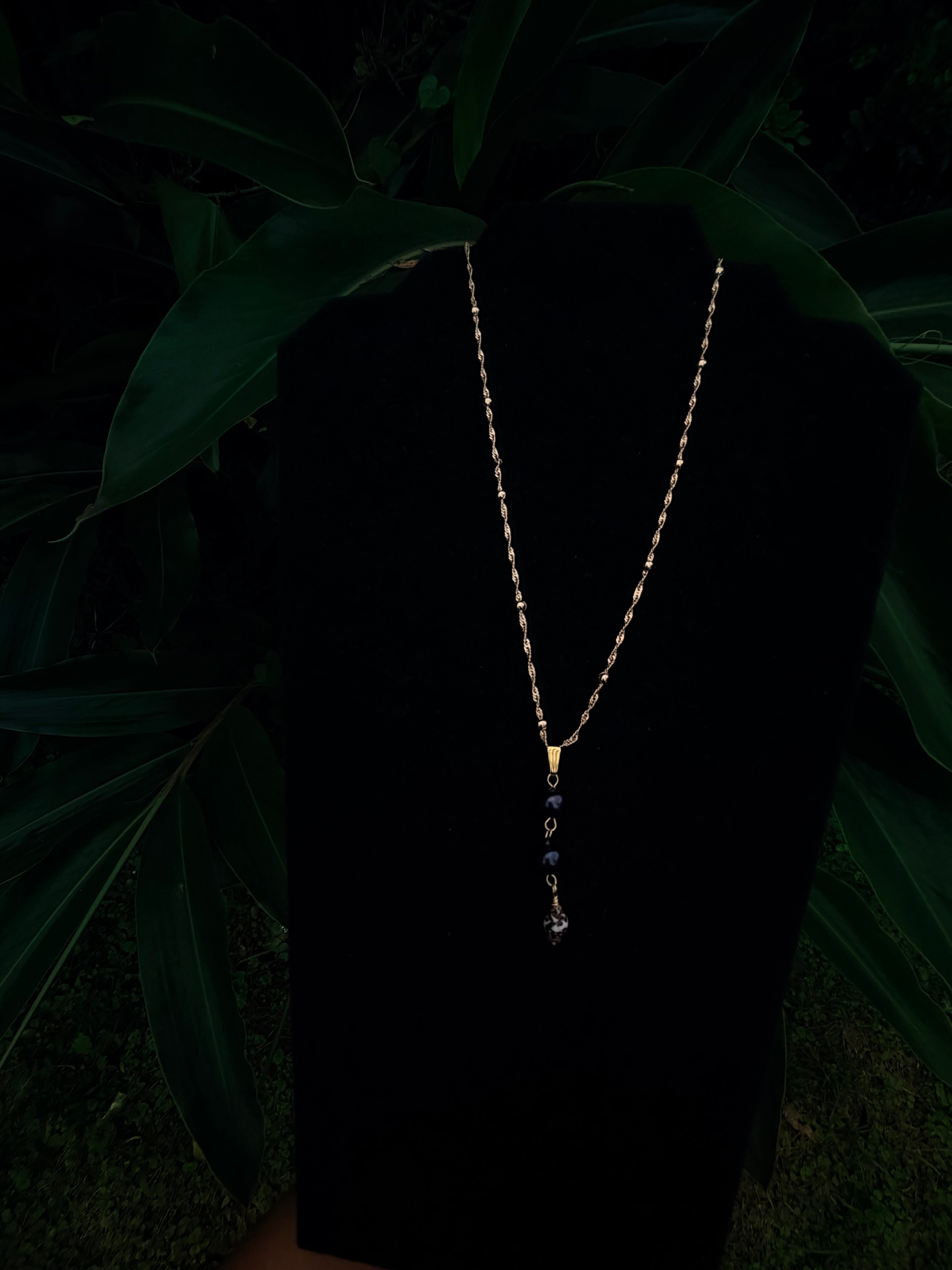 14k gold filled twist Rope with pearls and shell