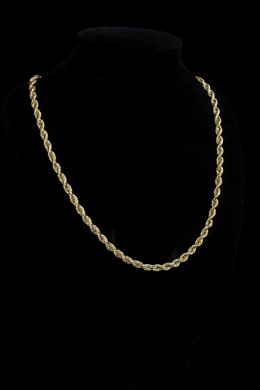 14k Gold Filled Rope Chain Necklace - Durable, Tarnish-Resistant, Available in 22" and 24" Lengths, 3mm–5mm Width