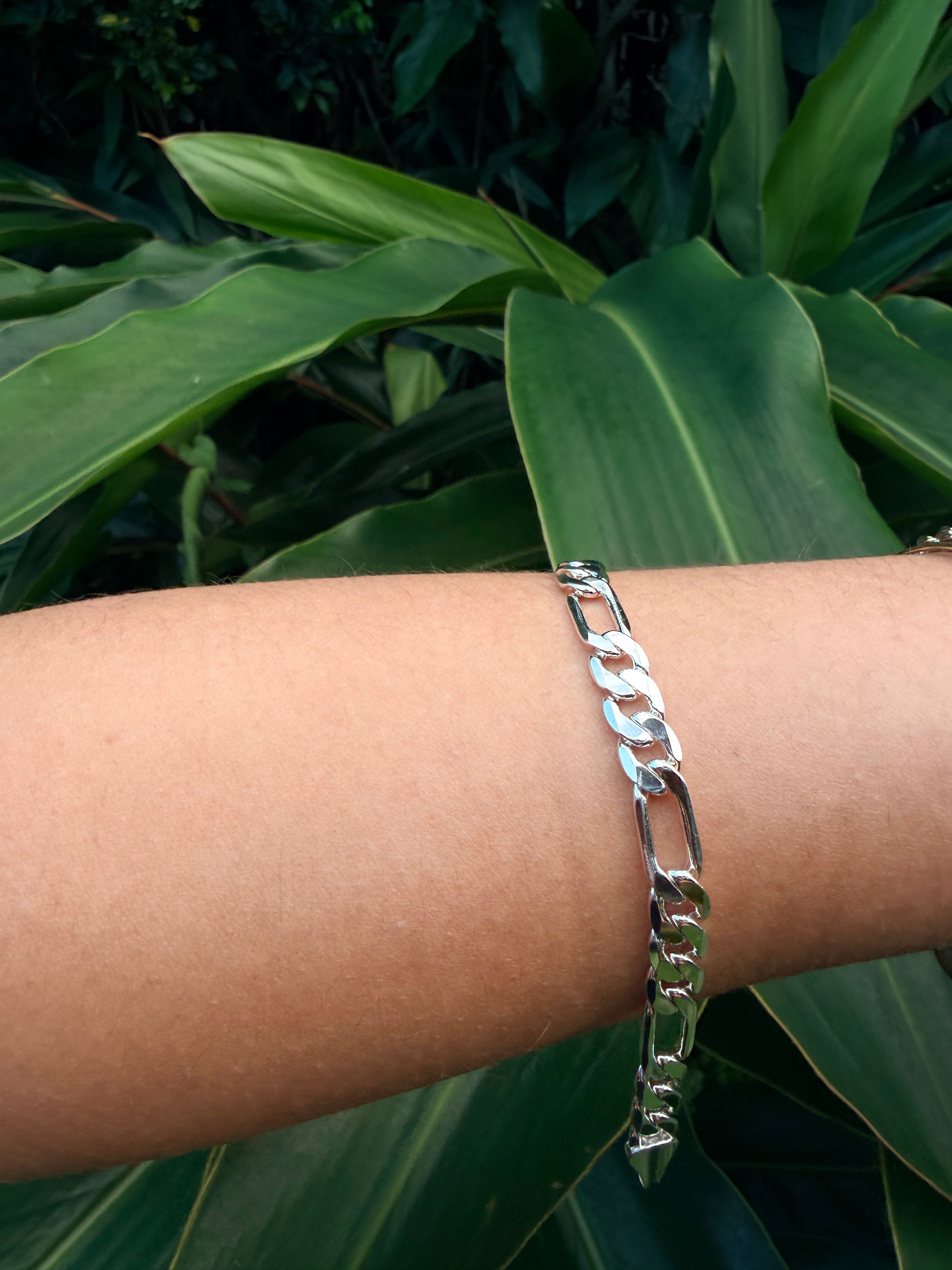 925 sterling silver Figaro Bracelet 8.5”