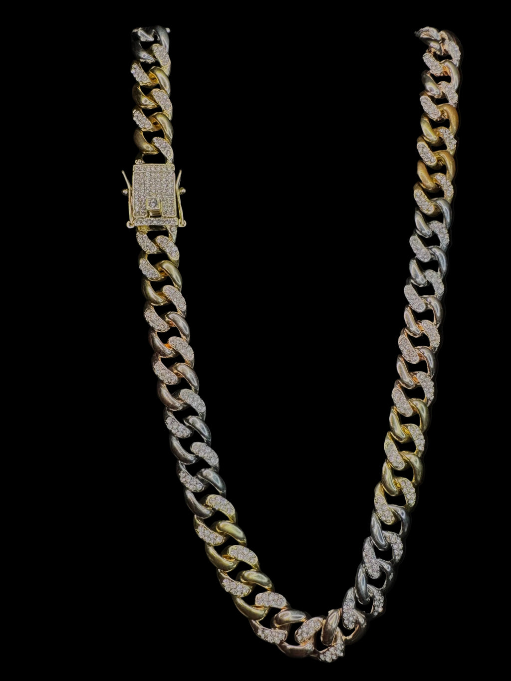Iced Out Cuban Link Tri-Color