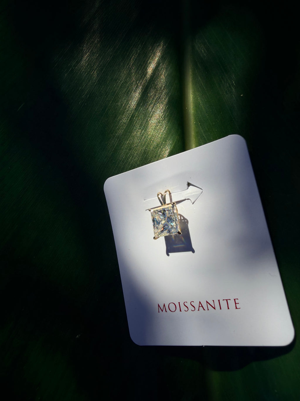 Genuine 14k gold Pendant With 2ct Moissanite