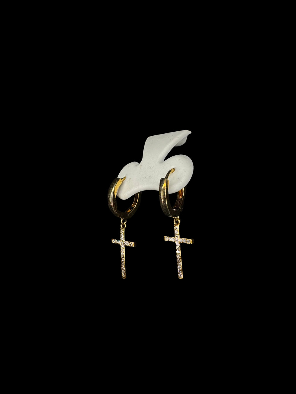 14k Gold Filled Hoops With Cross