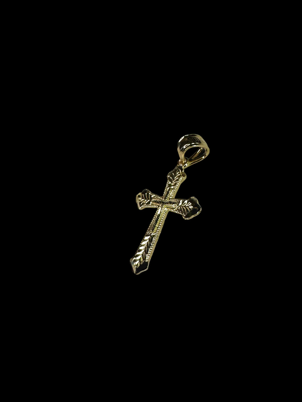 Solid 10k Gold Cross Pendant Necklace, 1-Inch Durable Faith Symbol