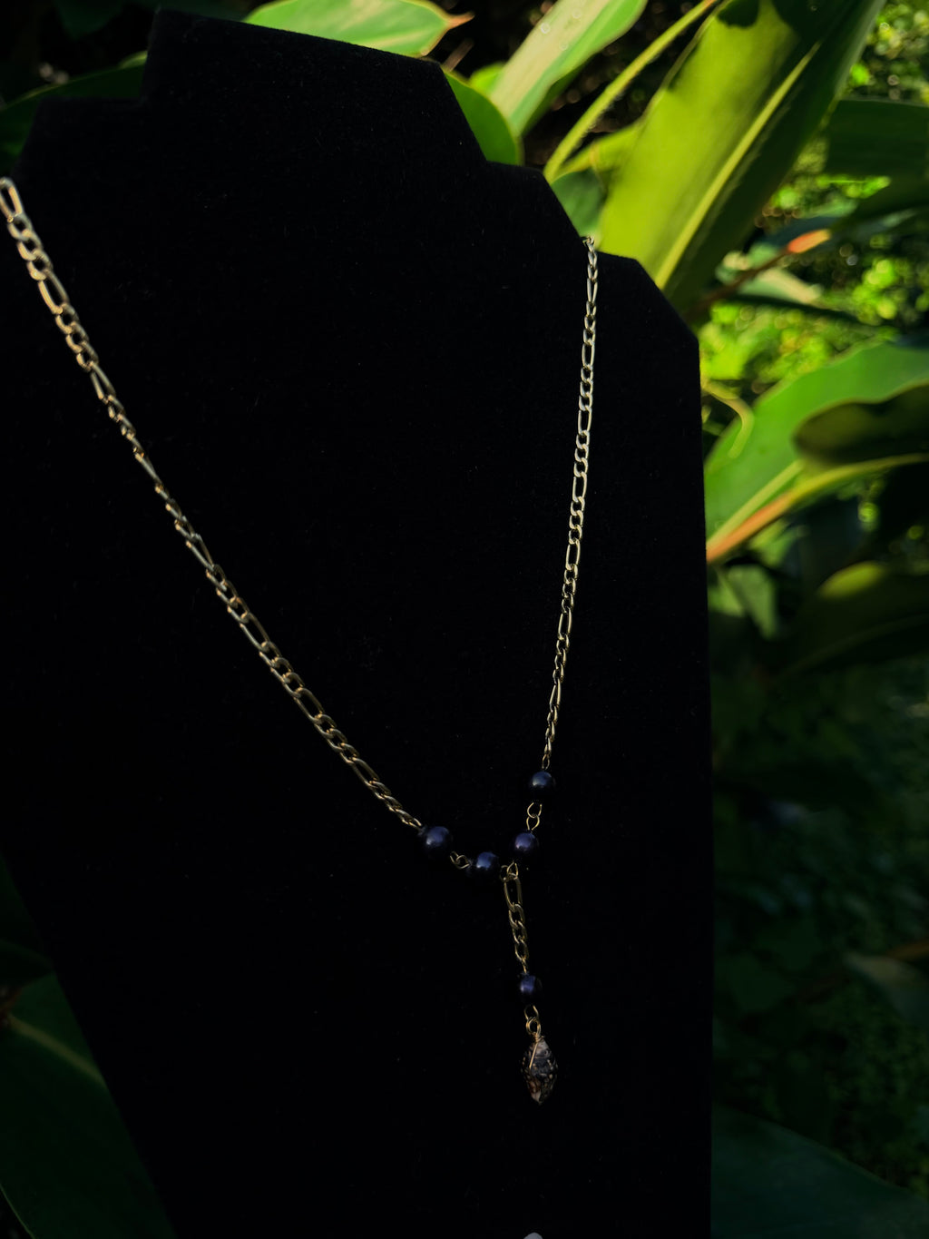 14k Gold Filled Figaro With Pearl Shell Pendant