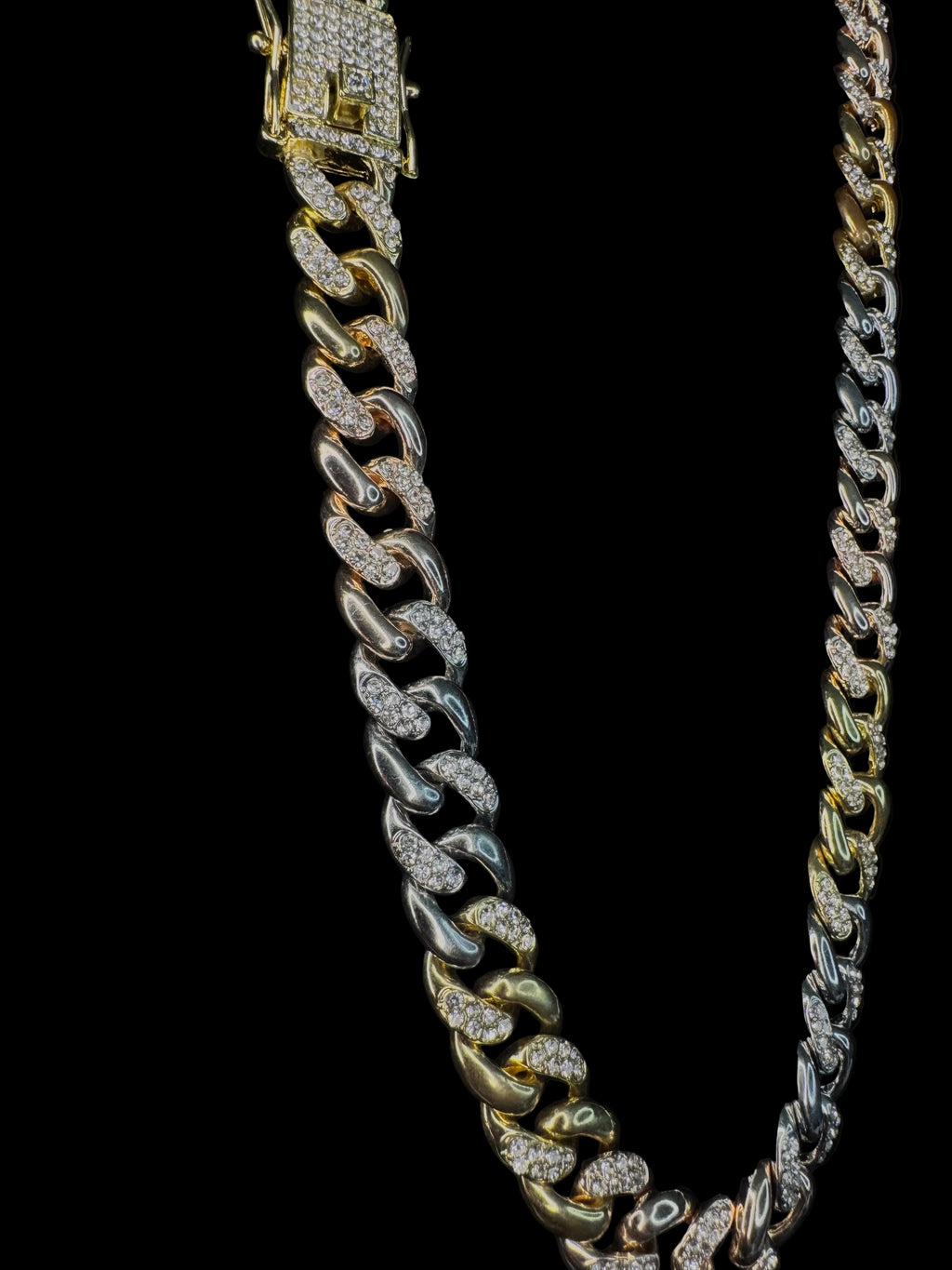 Iced Out Cuban Link Tri-Color