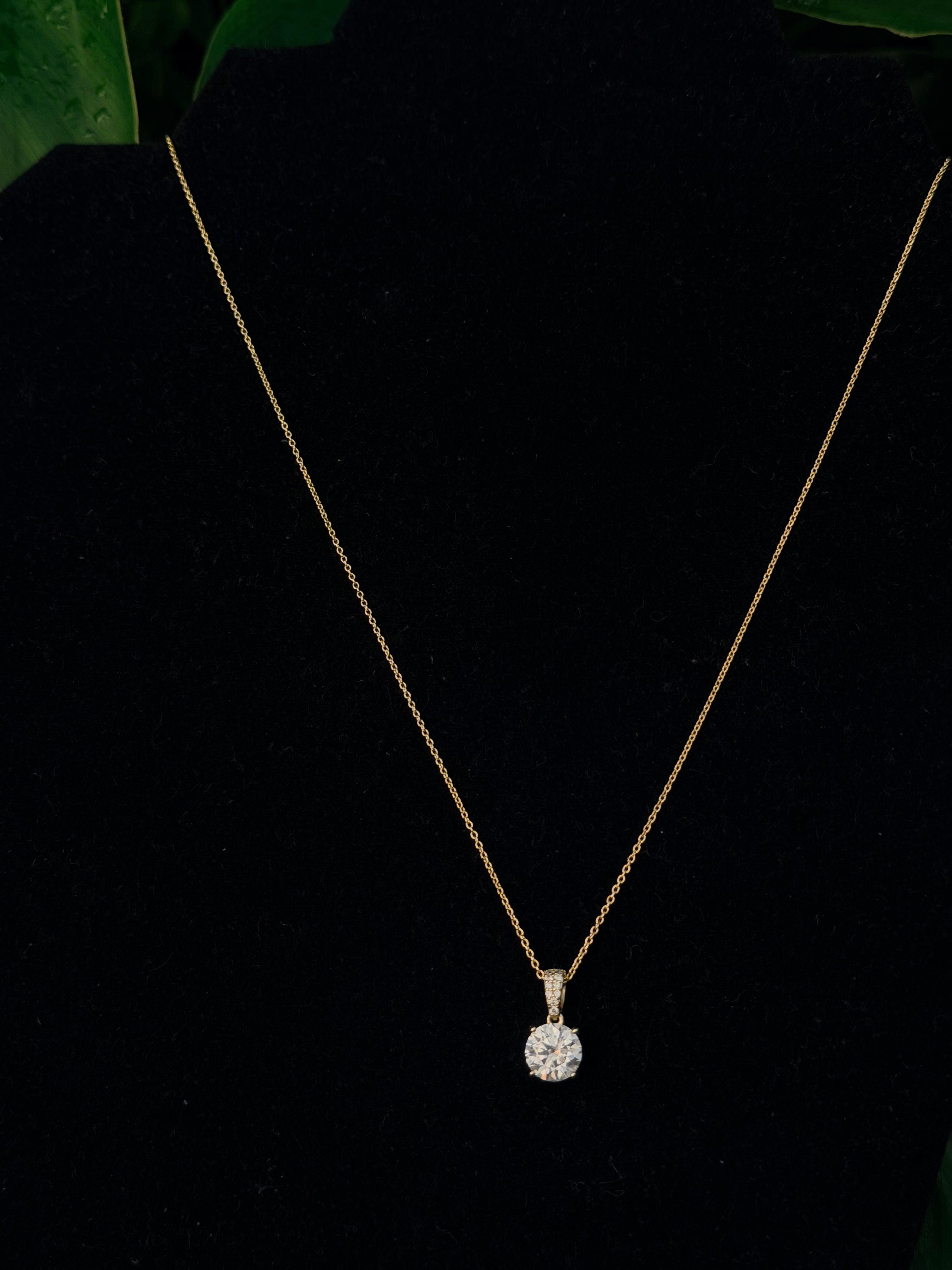 10k Solid Cable Link With Genuine Moissanite Stone