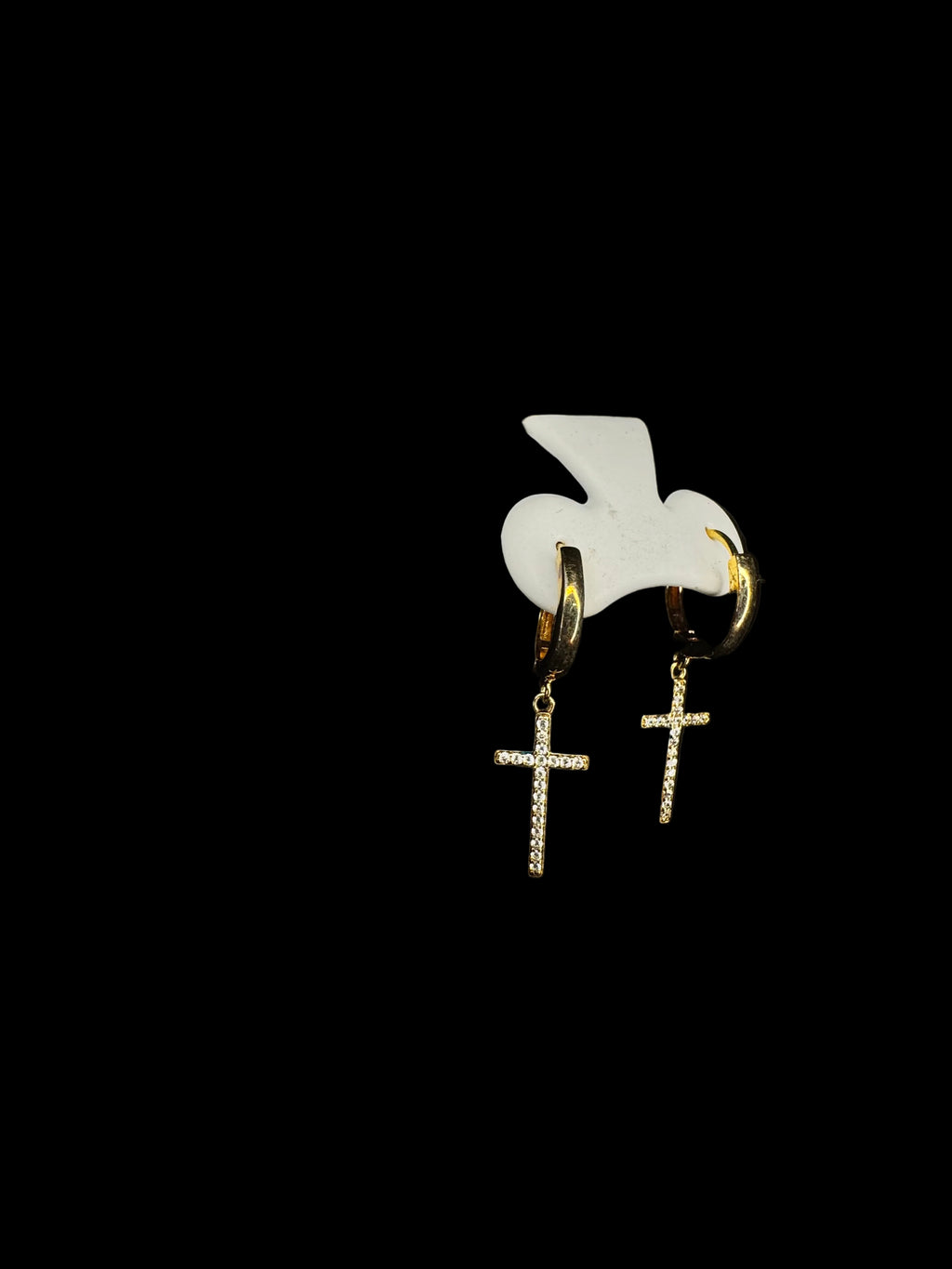 14k Gold Filled Hoops With Cross