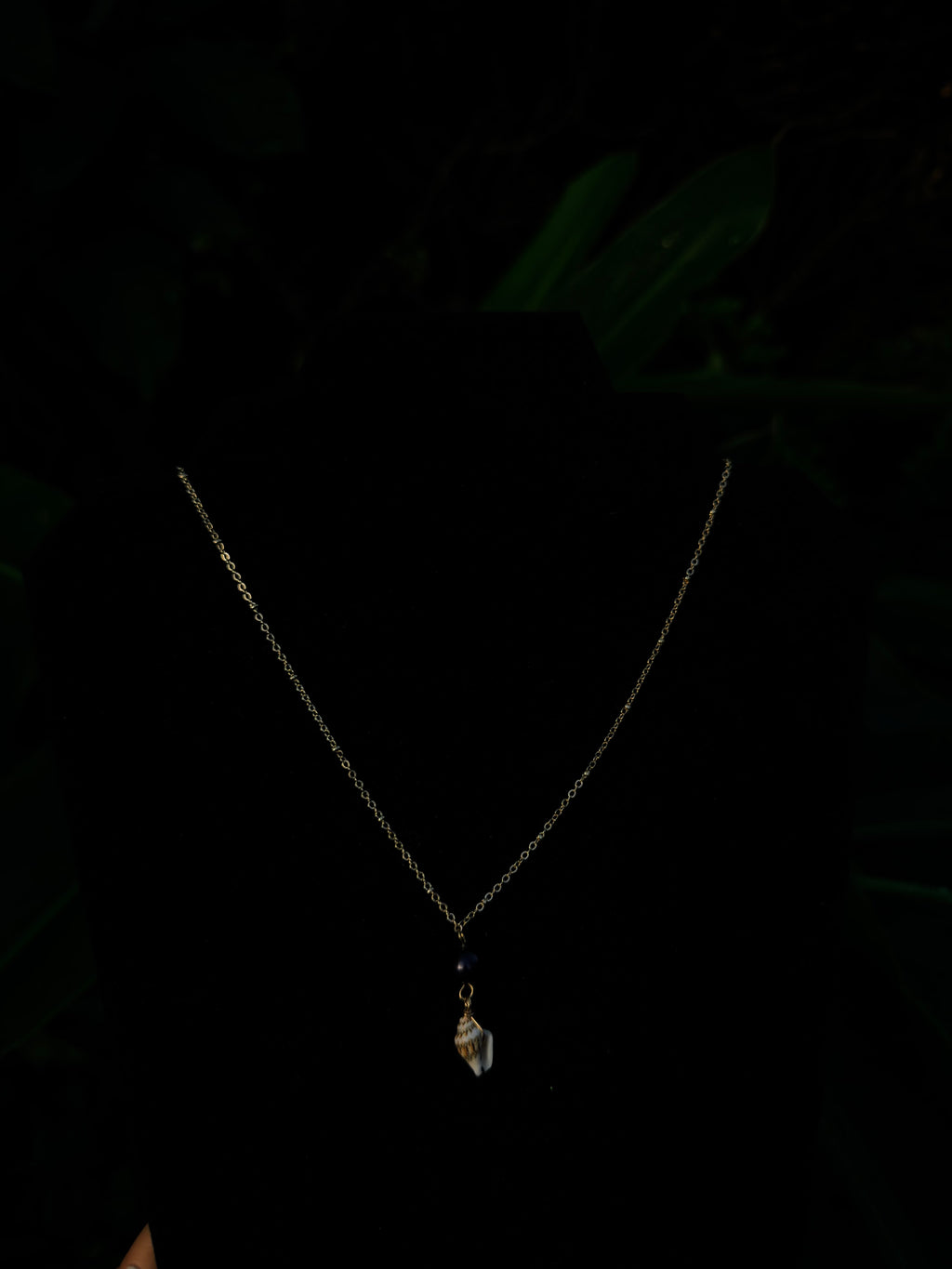 14k gold filled Simple Cable Chain with Pearl Shell Pendant