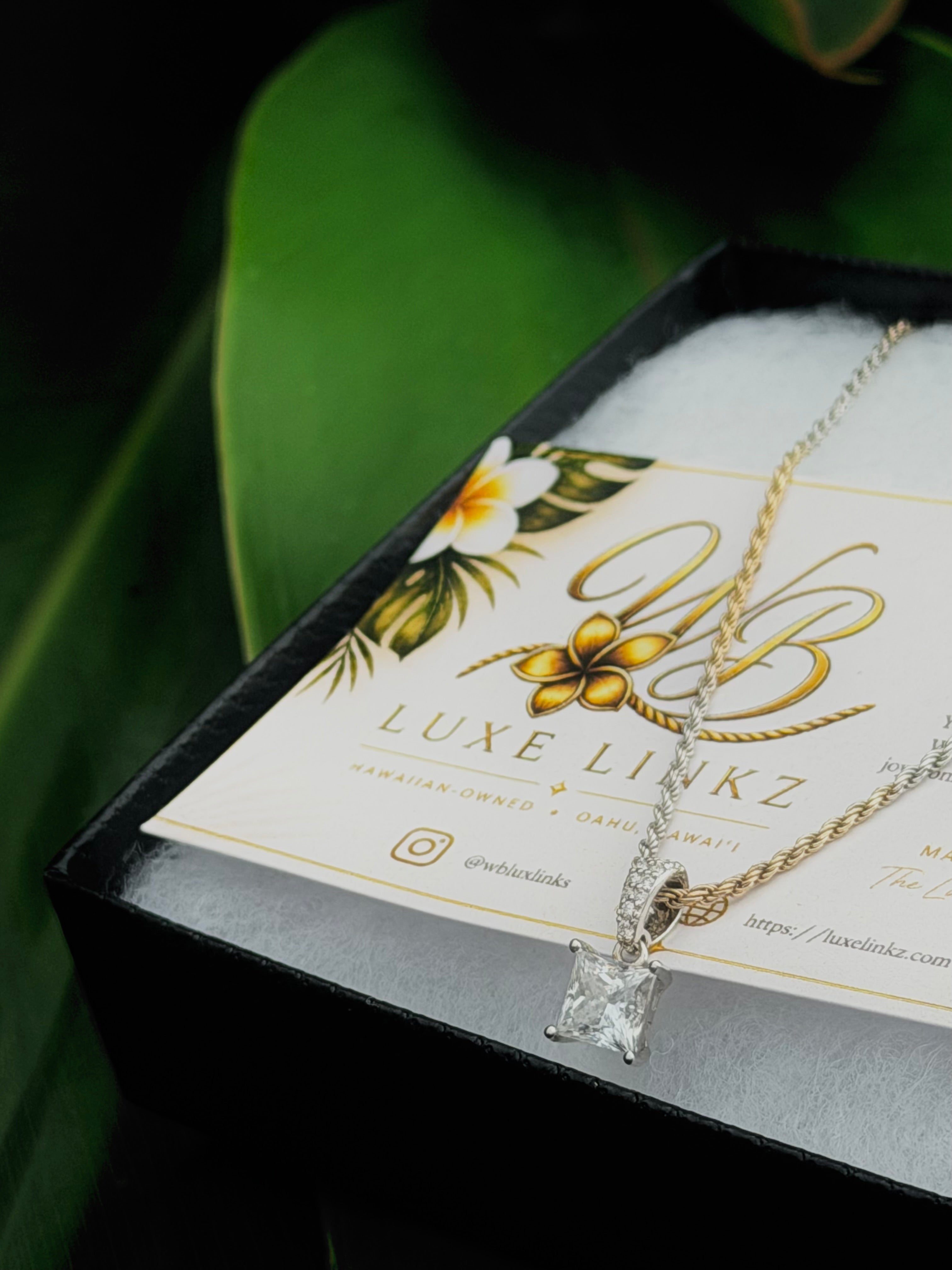 Tricolor Moissanite Luxury Link Necklace in 925 Sterling Silver with 1.20 Carat Moissanite