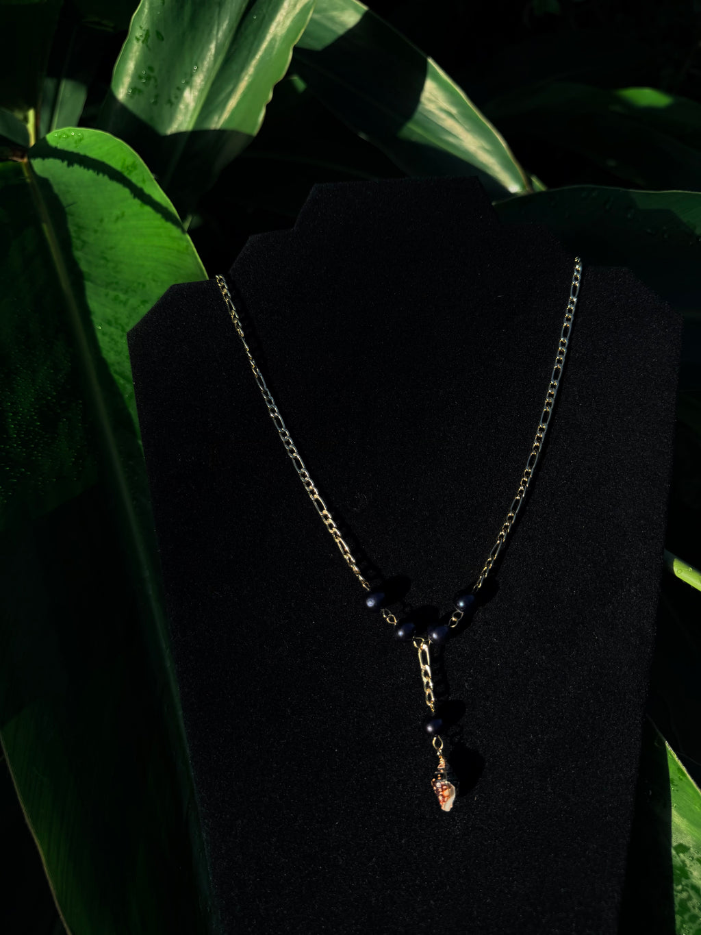 14k Gold Filled Figaro With Pearl Shell Pendant