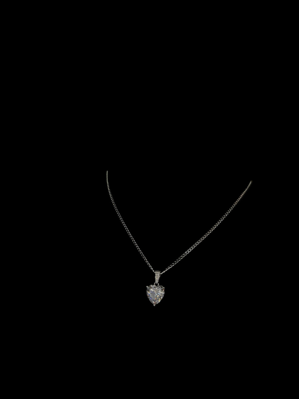 Luxe Classic Heart Moissanite Pendant Necklace in 925 Sterling Silver with 4-Carat 10mm Moissanite Stone on 20-Inch Cuban Link Chain