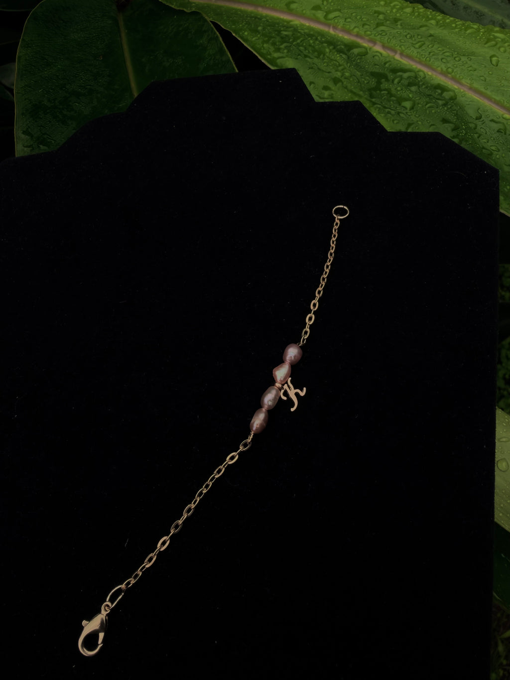 14k gold filled initial pearl Bracelets