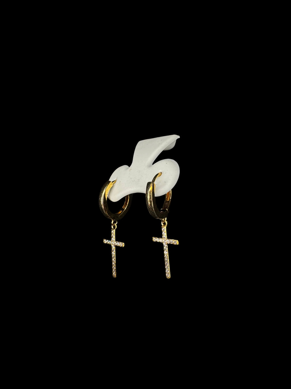 14k Gold Filled Hoops With Cross