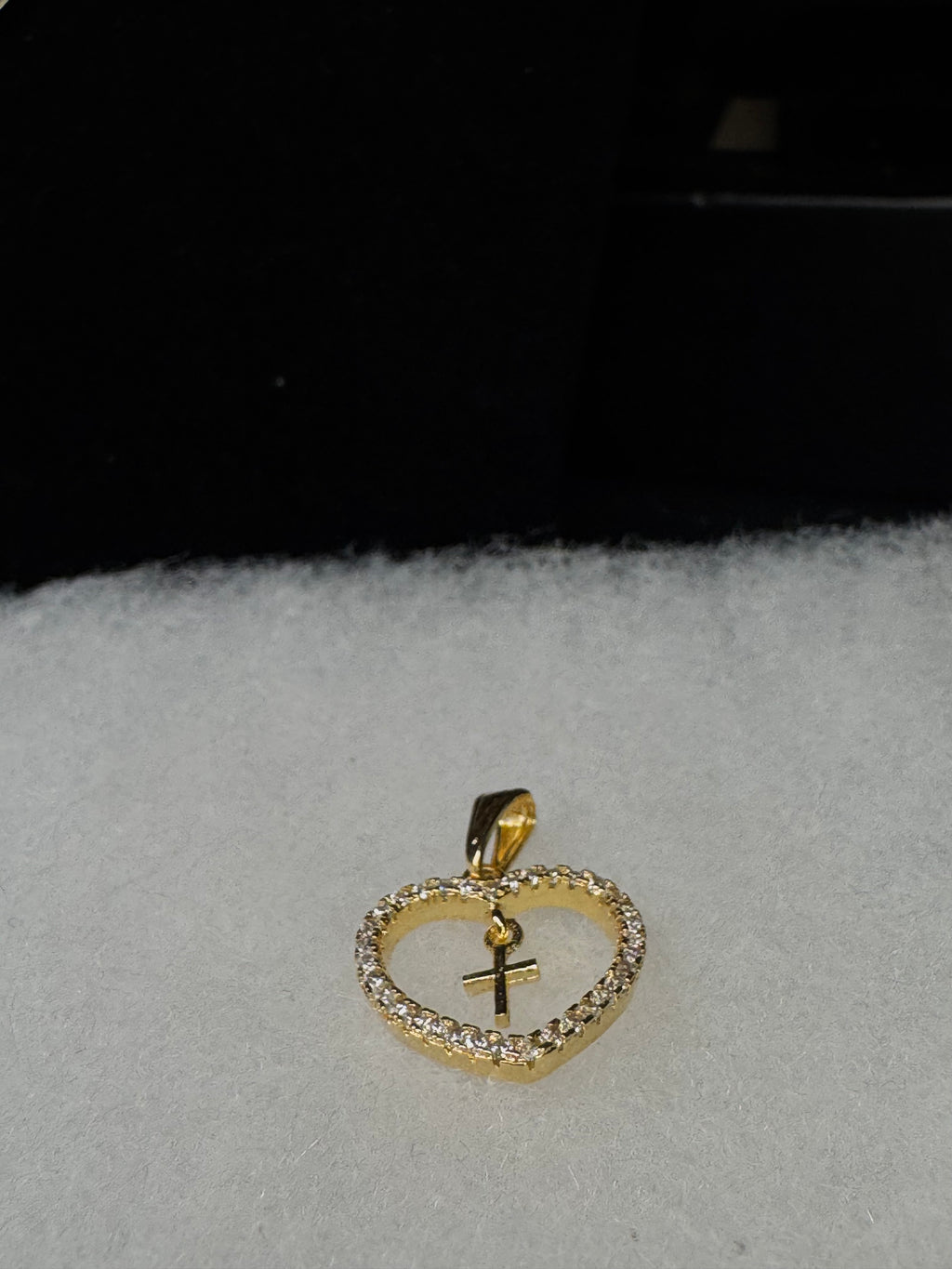 14k gold filled Heart + Cross Pendant