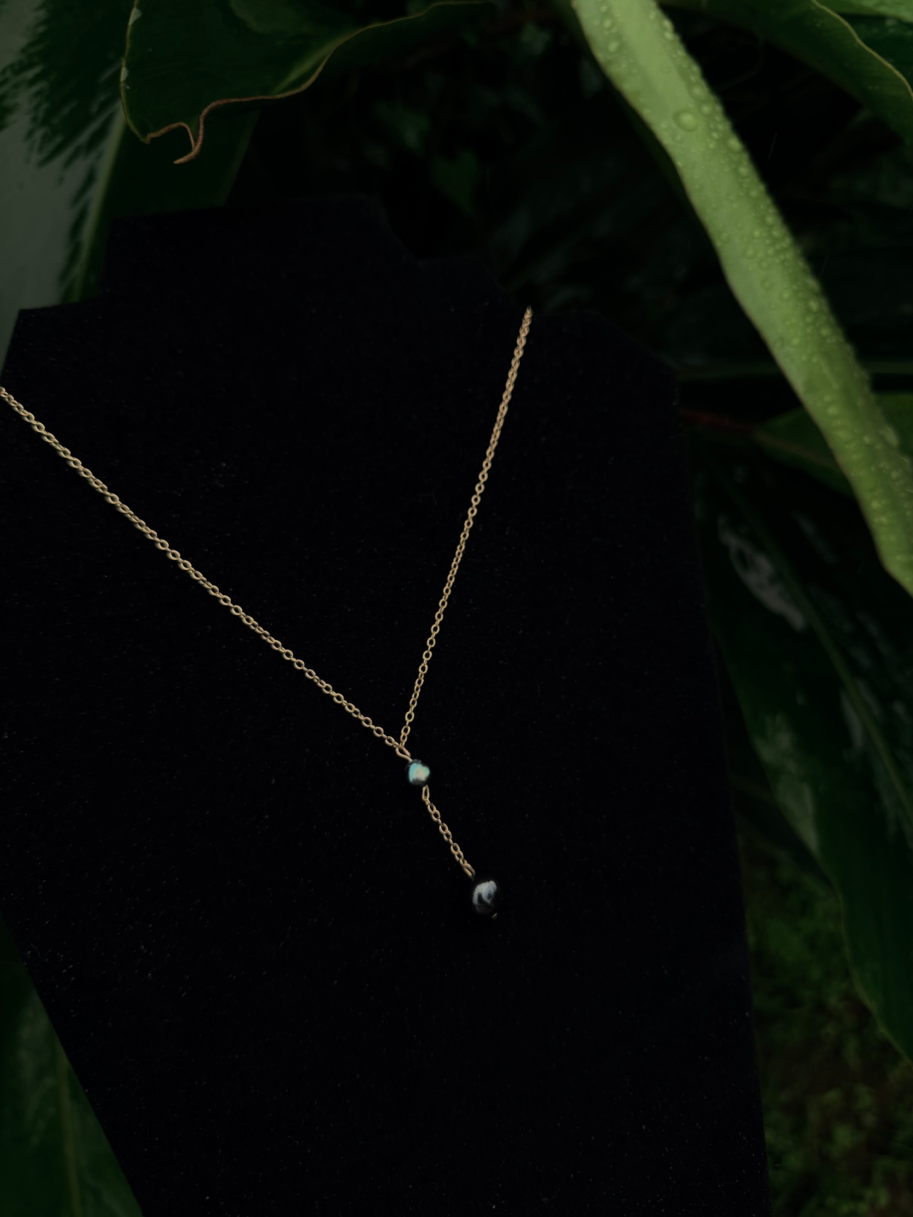 14k gold filled Drop Pearl Chain
