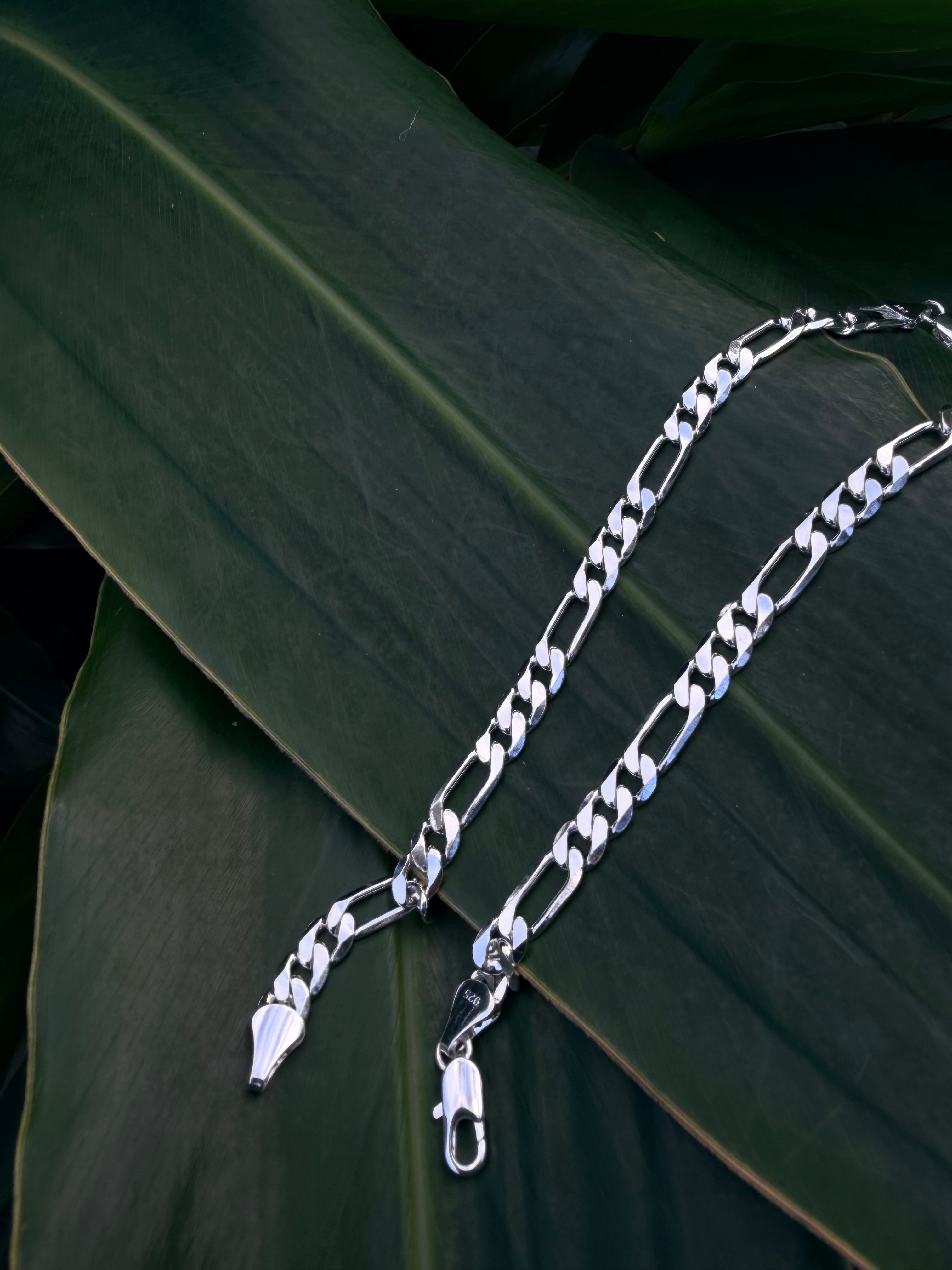 925 sterling silver Figaro Bracelet 8.5”