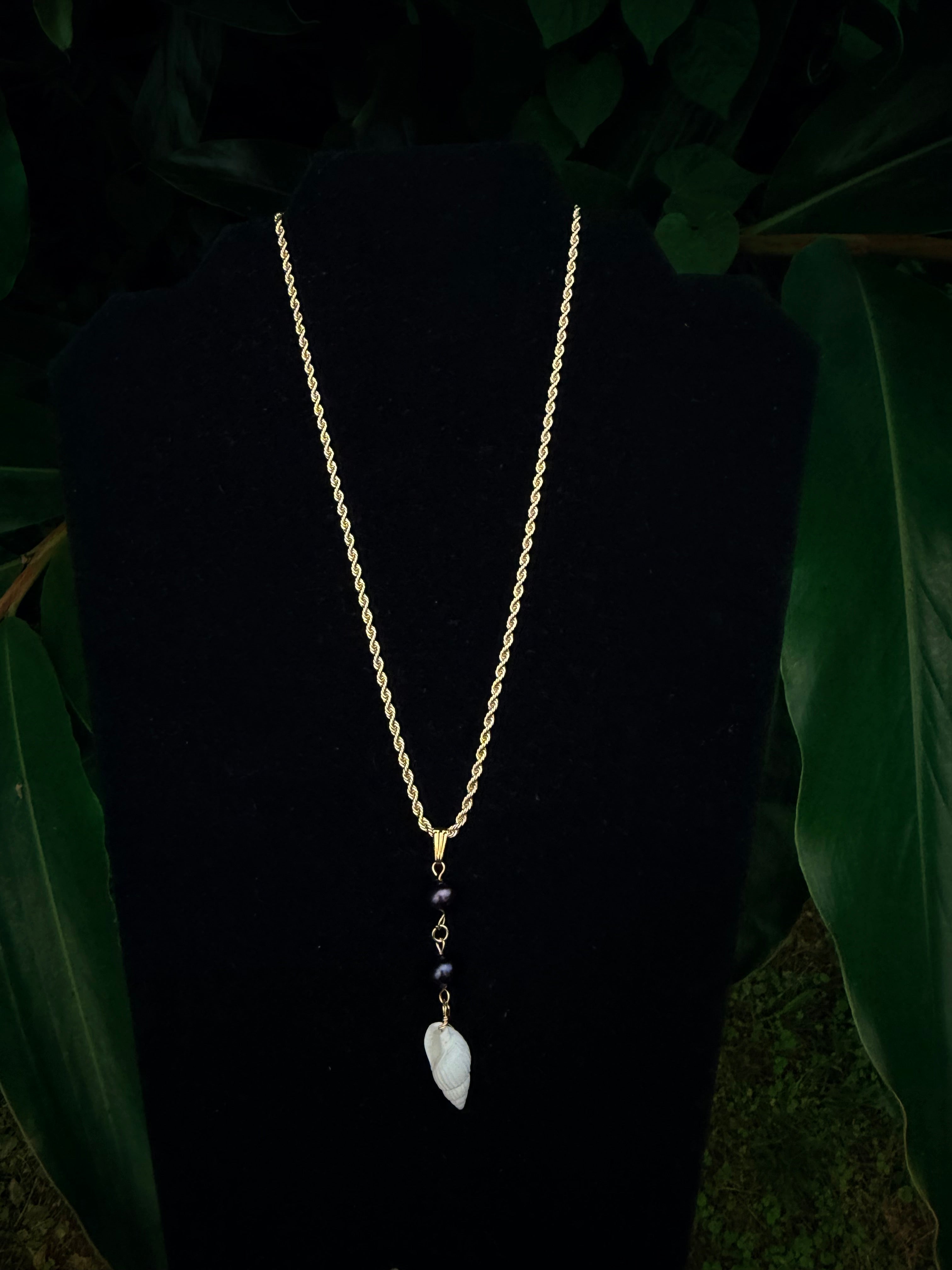 14k Gold Filled Pearl Shell Rope Chain
