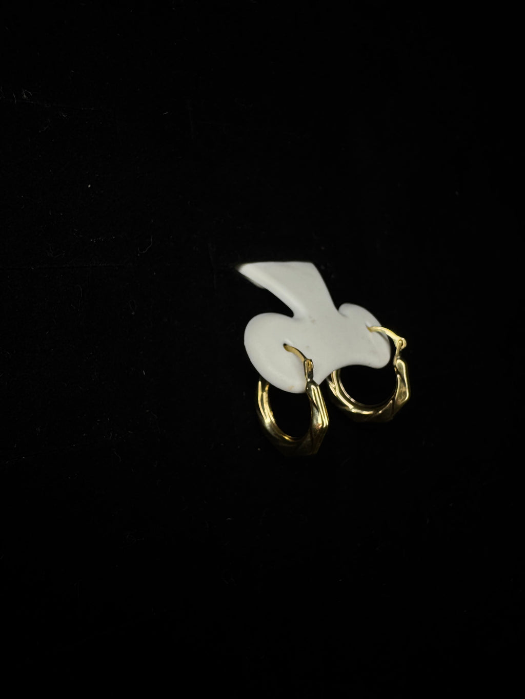 14k Solid Gold Textured Medium Hoop Earrings with Secure Latch Clasp