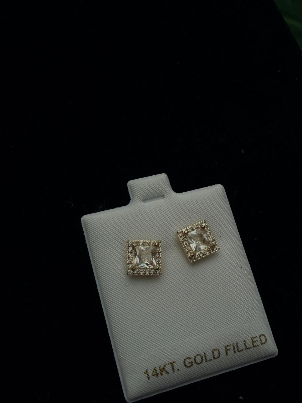 14K Gold Filled Square Cubic Zirconia Earrings – Tarnish Resistant, Water Resistant, Hypoallergenic
