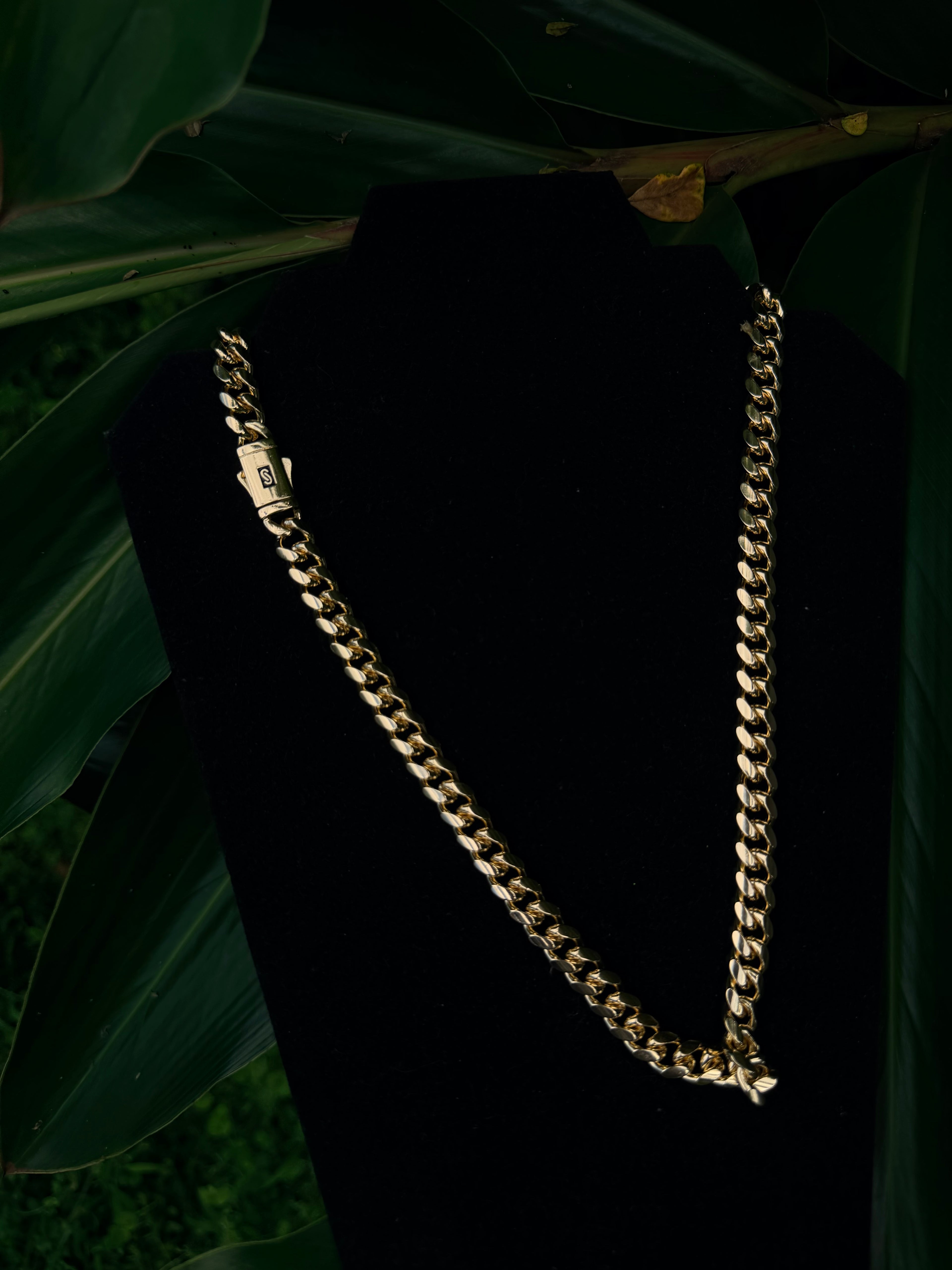 Cuban Link Necklace with Monaco Clasp – 14k Gold Filled, 24-Inch
