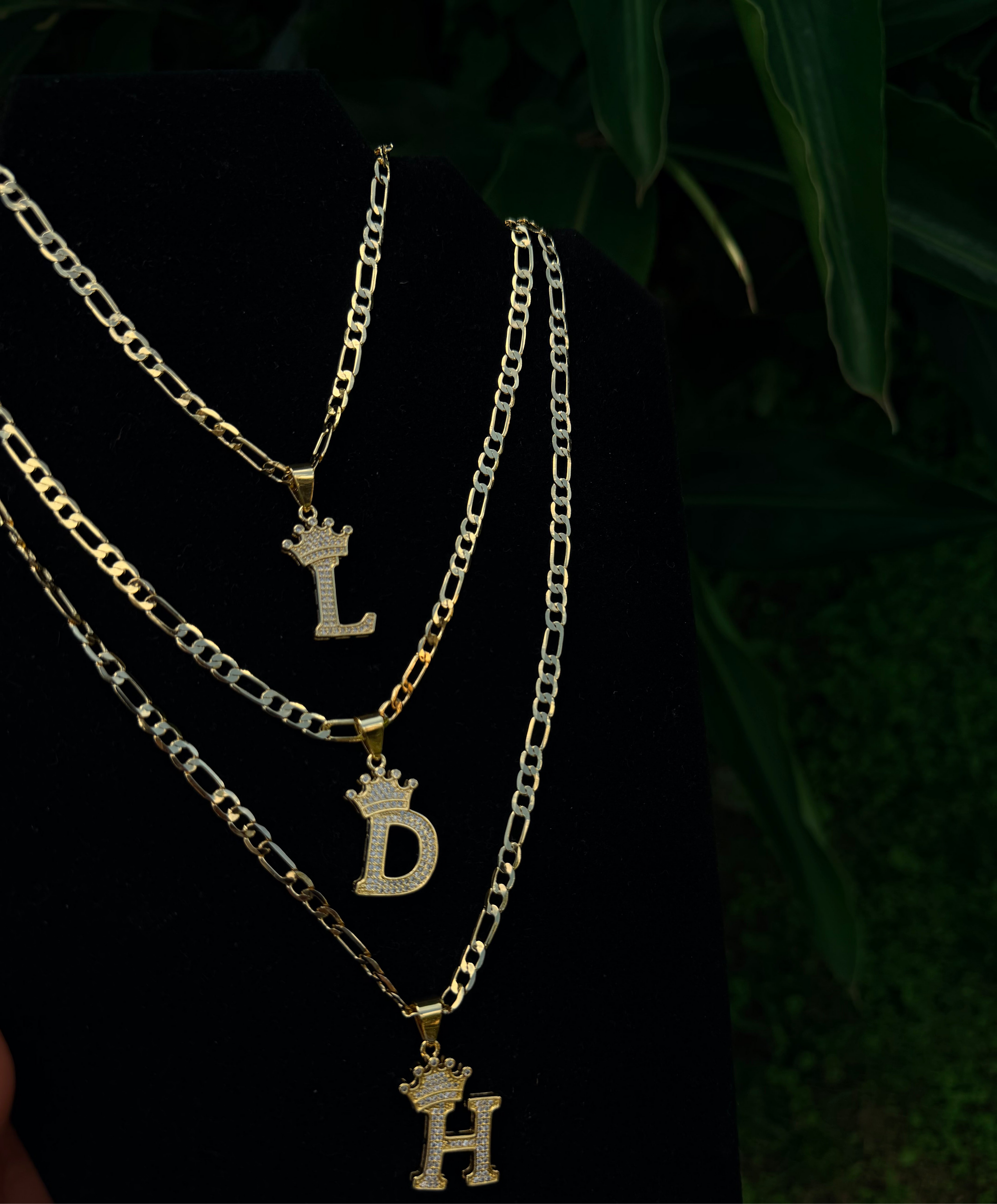 14k Gold Filled Figaro With Initial Pendant