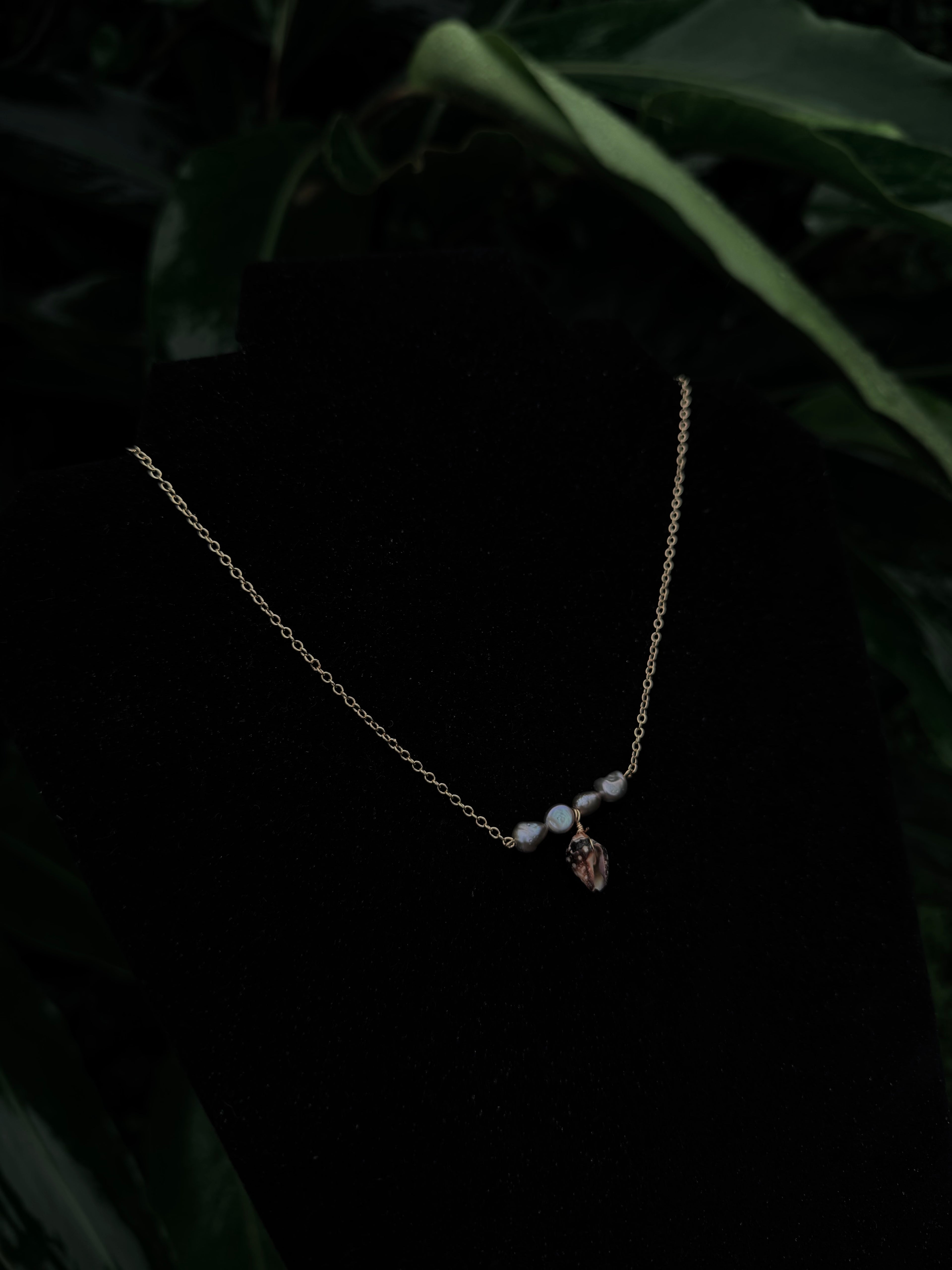 14k gold filled Pearl Shell Chain