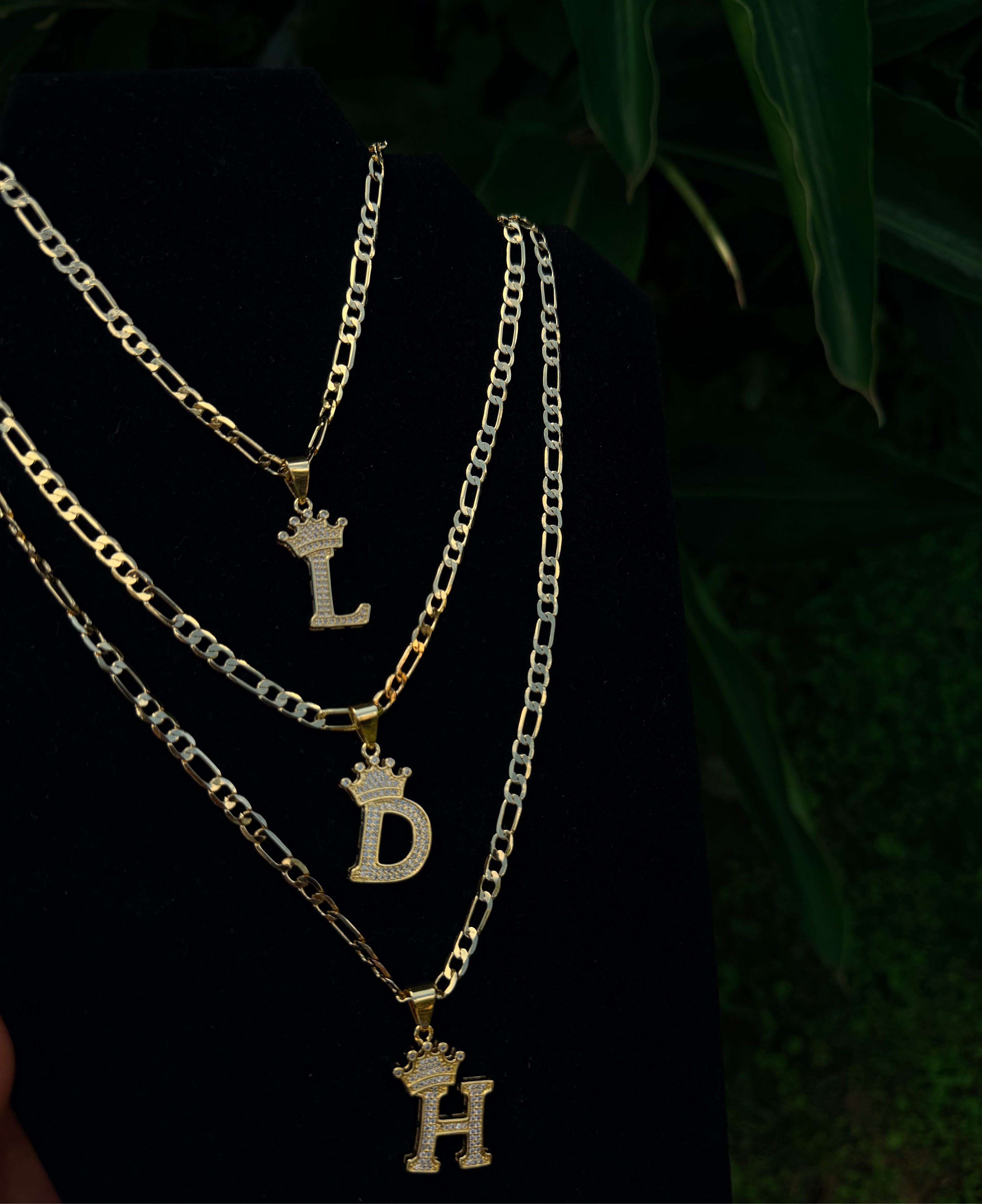 14k Gold Filled Figaro With Initial Pendant