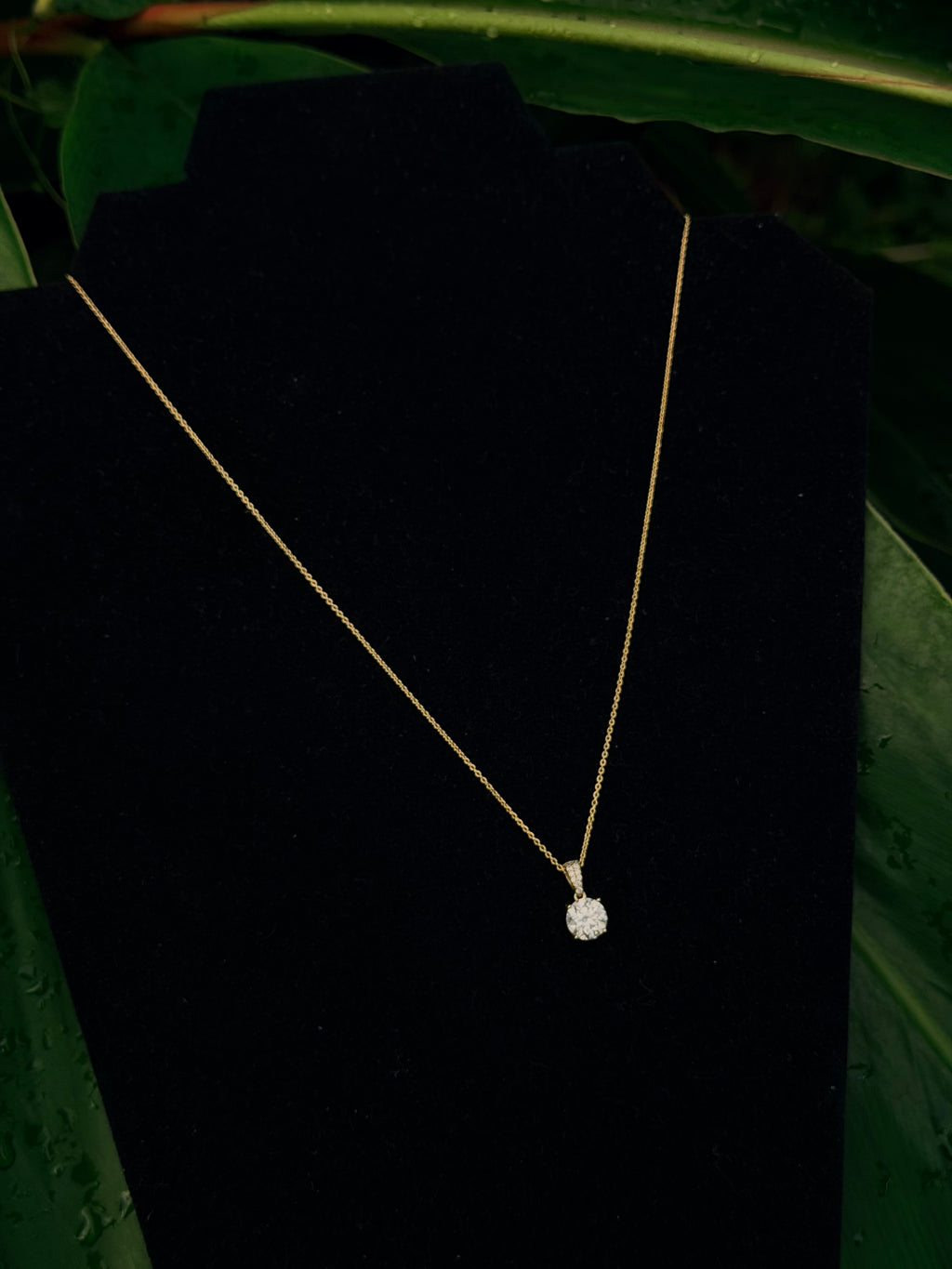 10k Solid Cable Link With Genuine Moissanite Stone