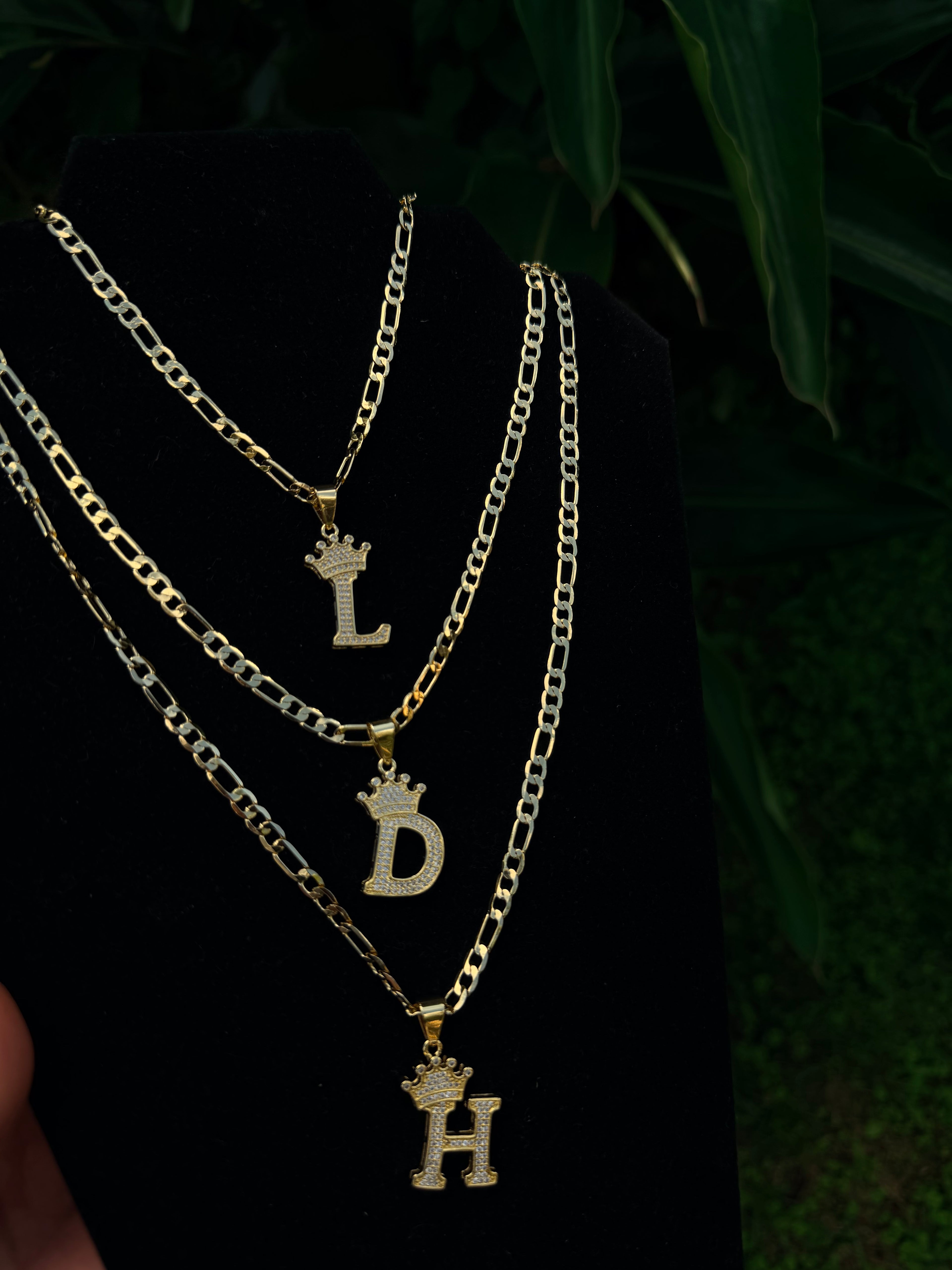 14k Gold Filled Figaro With Initial Pendant