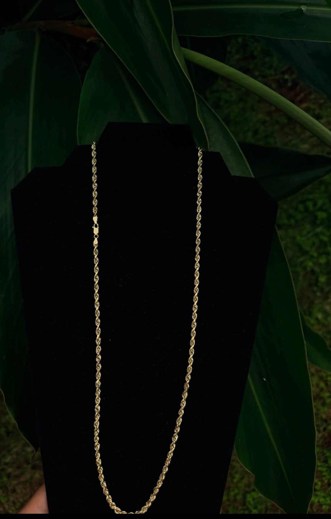 10k Solid Gold Hollow Diamond-Cut Rope Chain Necklace 4mm 26 Inches