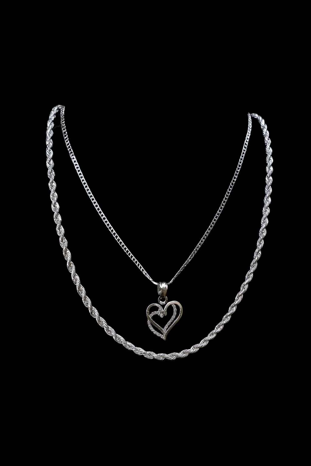 Heart & Rope Chain Set
